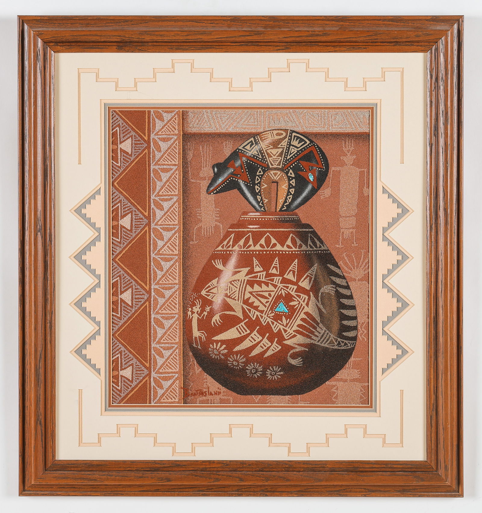 Eugene Baatsoslani Joe (Navajo/Native American, b. 1952) Sand Painting (1 of 3)