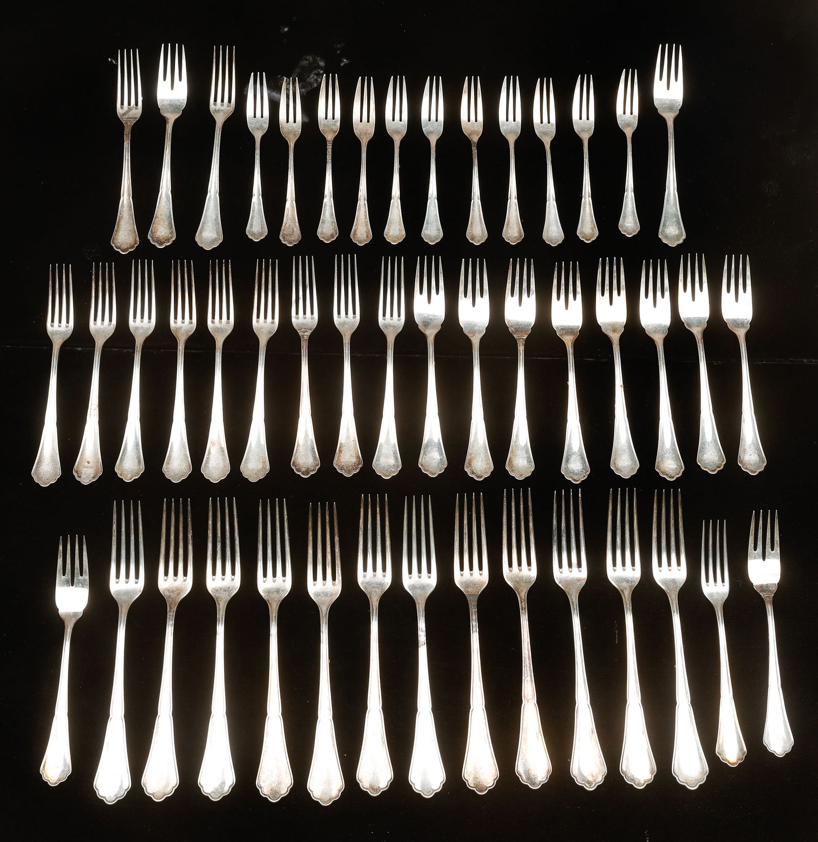 Group Of 47 Marked .800 Silver Assorted Forks (1 of 3)