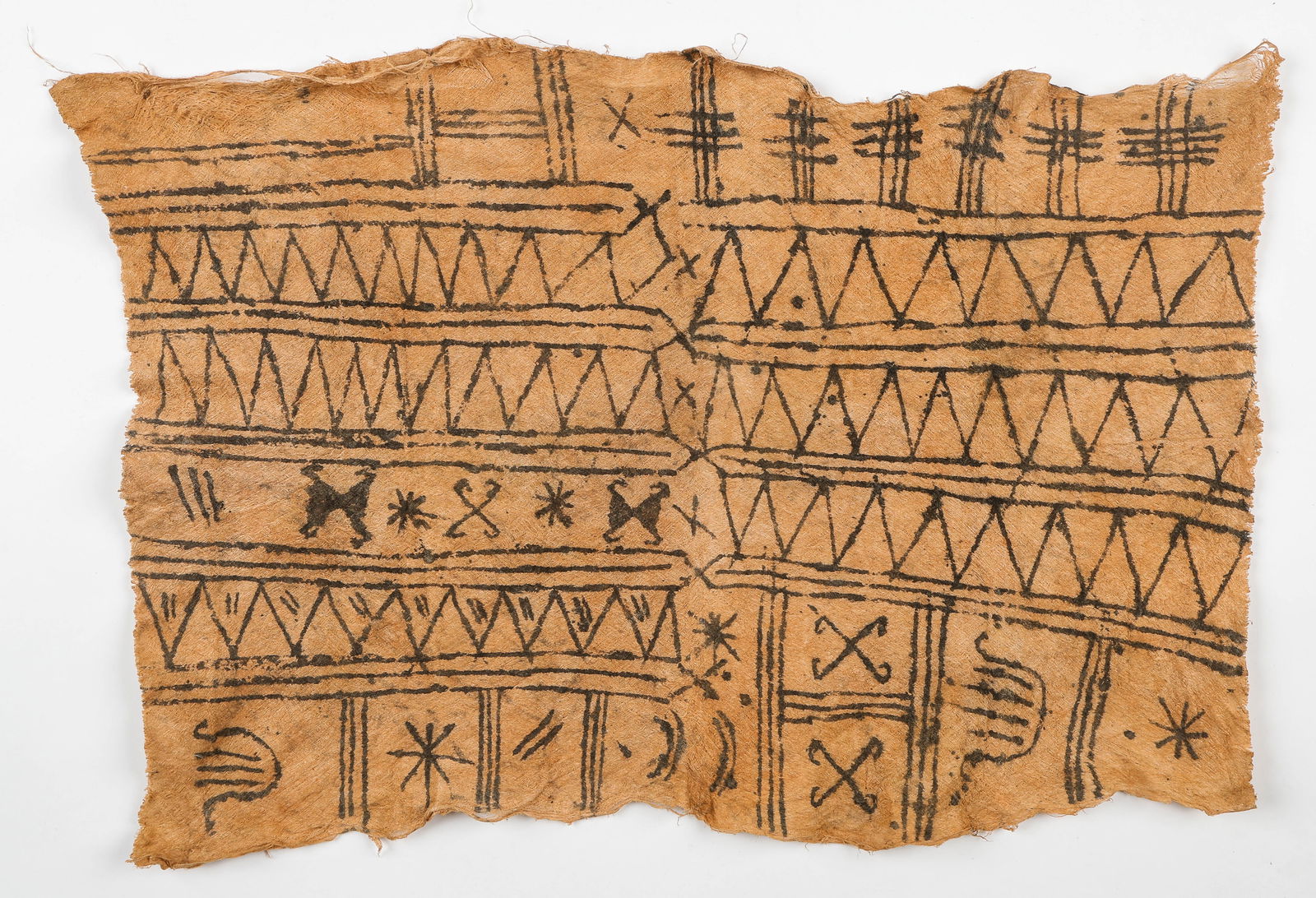 Hand Painted Pygmy Bark Cloth, Mbuti People, DR Congo (1 of 2)
