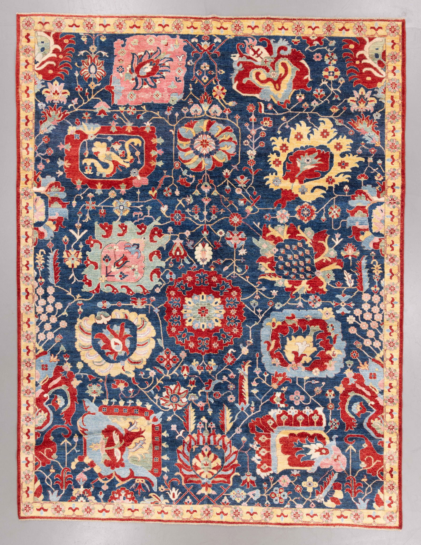 Tabriz Style Rug, Afghanistan, Late 20th C., 9'2'' x 12'0'': Tabriz Style Rug, Afghanistan, Late 20th C., 9'2'' x 12'0'' (279 x 366 cm). Weight: 76 lbs. Material: wool pile, cotton warp, cotton weft.