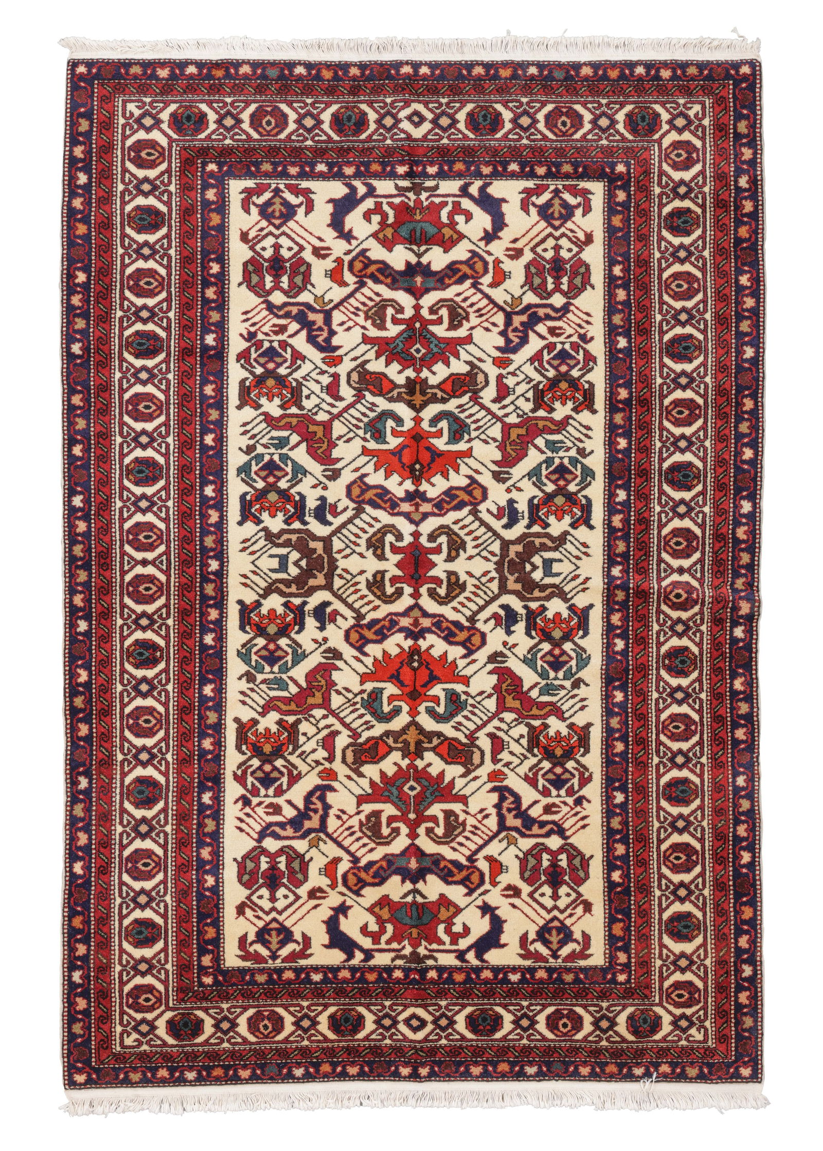 Caucasian Style Rug, Turkey, Ca. 1970, 4'6'' x 6'7'' (1 of 5)
