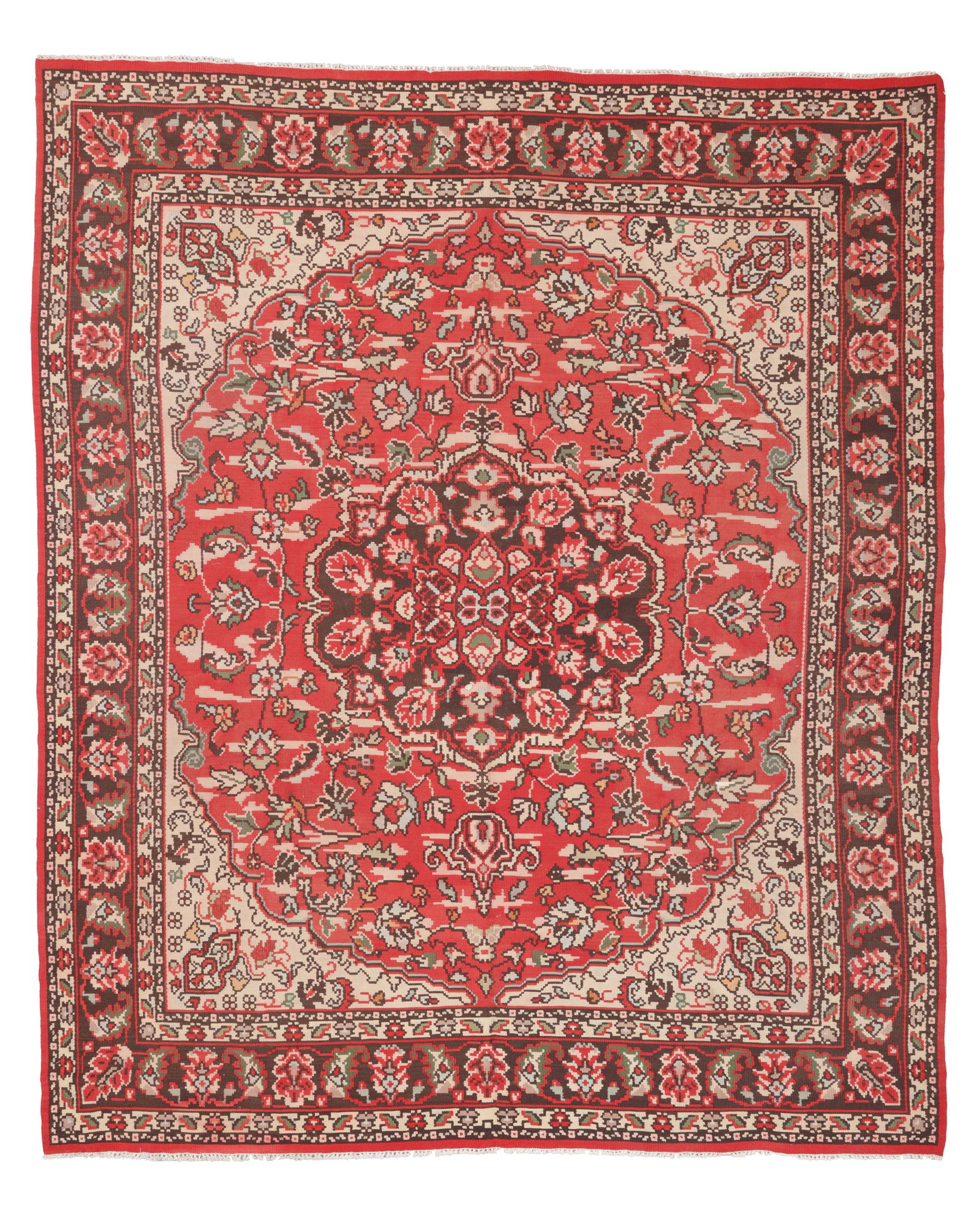 Bessarabian Kilim, Romania, Ca. 1960, 8'2'' x 9'9'': Bessarabian Kilim, Romania, Ca. 1960, 8'2'' x 9'9'' (249 x 297 cm). Weight: 27 lbs. Wool.