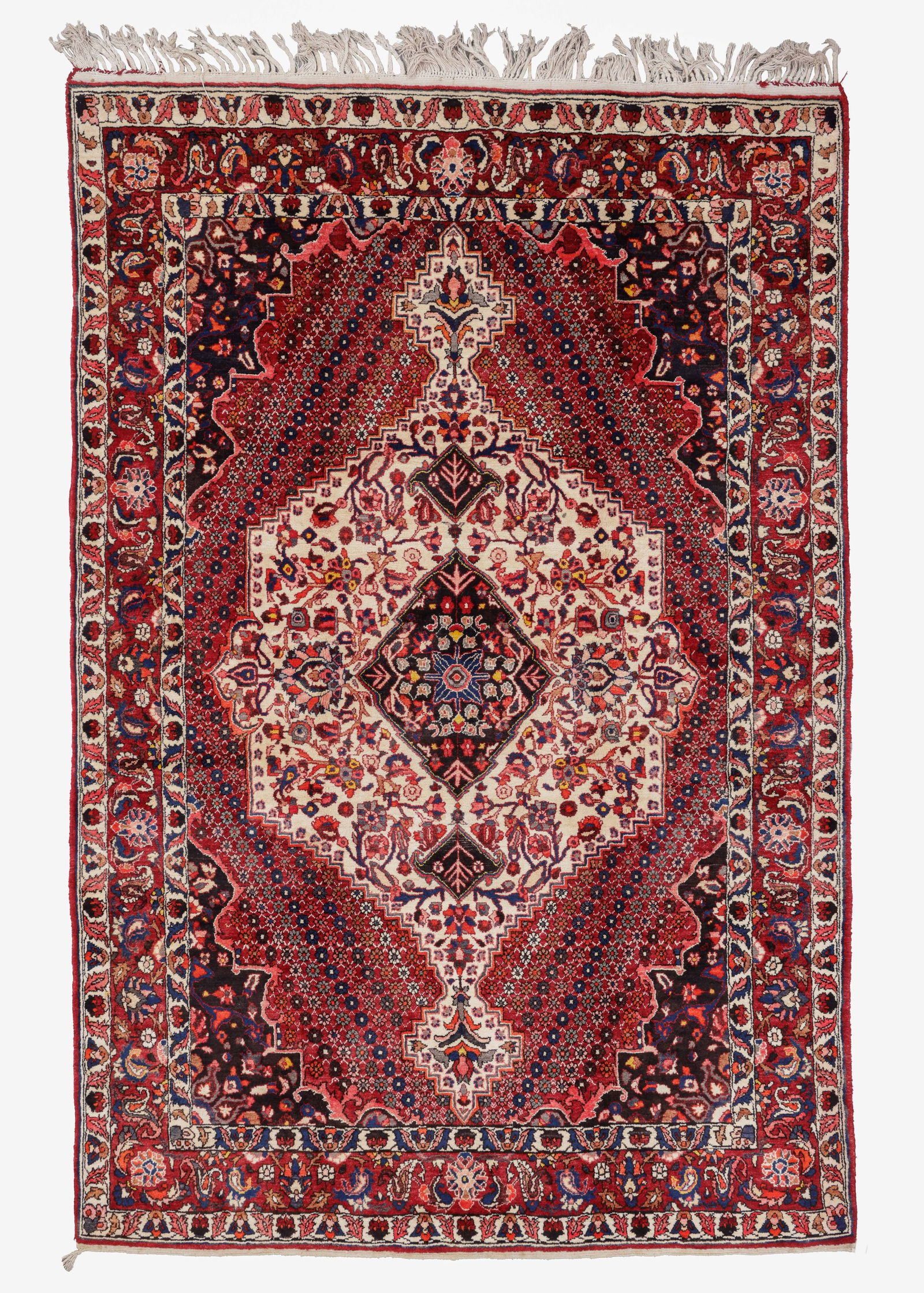 Bakhtiari Rug, Persia, Late 20th C., 6'11'' x 10'4'': Bakhtiari Rug, Persia, Late 20th C., 6'11'' x 10'4'' (211 x 315 cm). Weight: 71 lbs. Material: wool pile, cotton warp, cotton weft.
