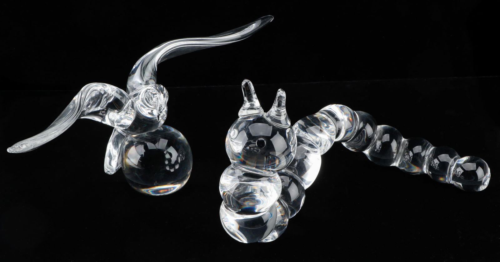 Steuben Clear Glass Caterpillar Designed by Peter Yenawine, C. 1970 (1 of 7)