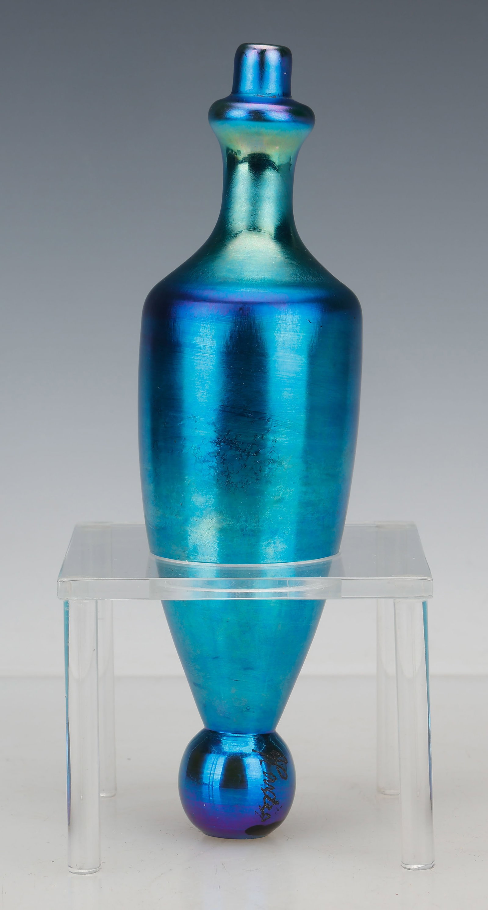 Antique Steuben Blue Aurene Glass Limousine Vase, C. 1920s (1 of 6)