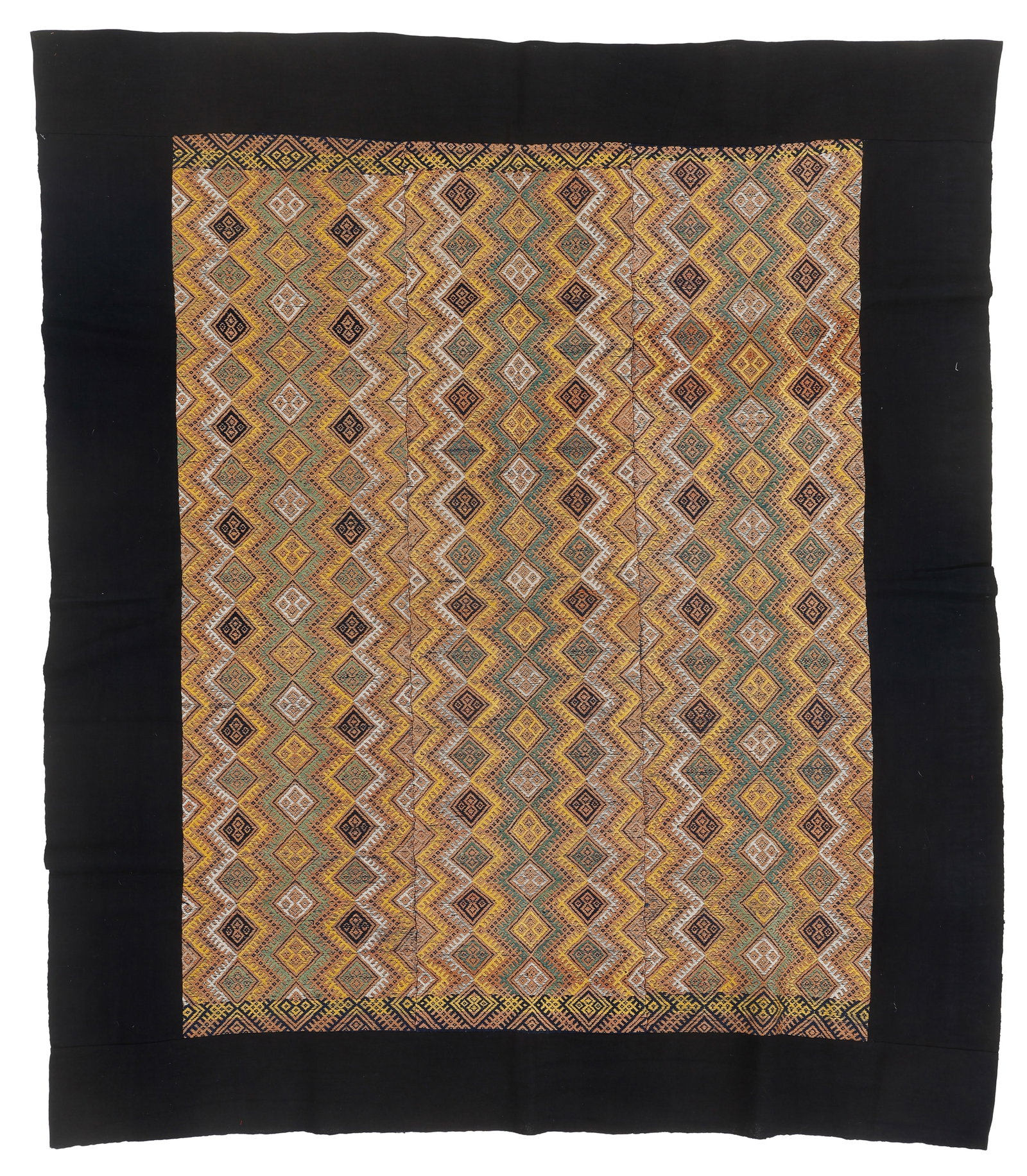 Buyi Silk and Cotton Woven Blanket, Southern China, circa 1900 (1 of 3)