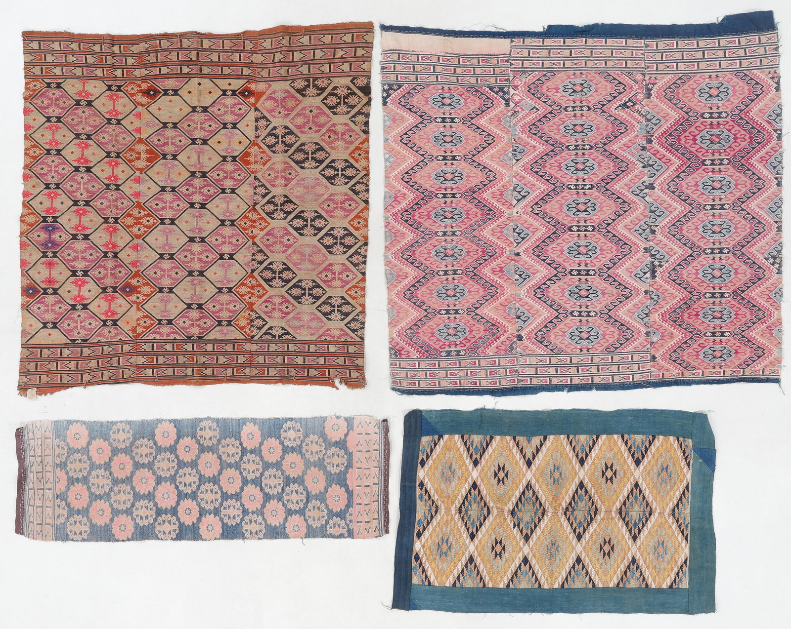 Four Buyi Embroidered Blanket Textiles and Panels, Early/Mid 20th C. (1 of 3)
