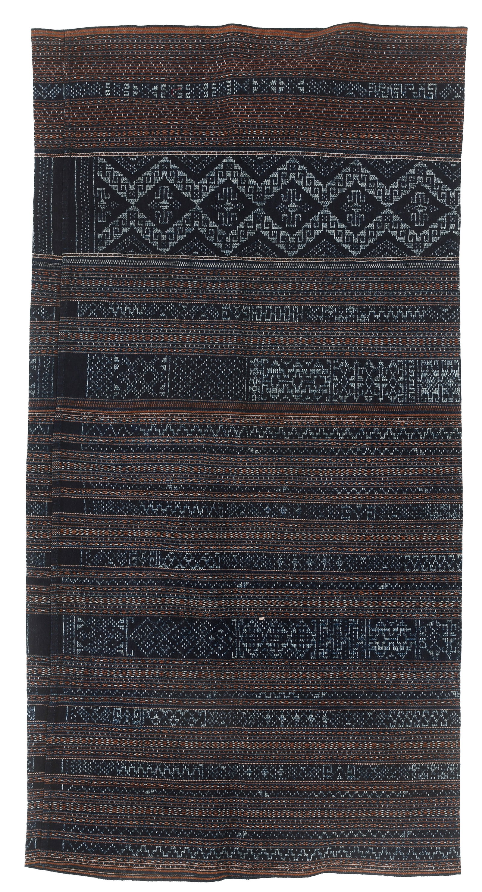 Exceptionally Long Meifu Li Ikat Skirt, Hainan Island, South China, Early/Mid 20th C. (1 of 3)