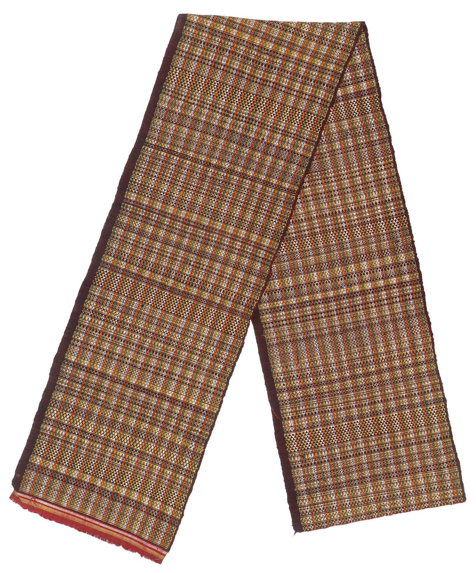 Northern Laos Silk and Cotton Woven Shoulder Wrap, Early/Mid 20th C. (1 of 2)