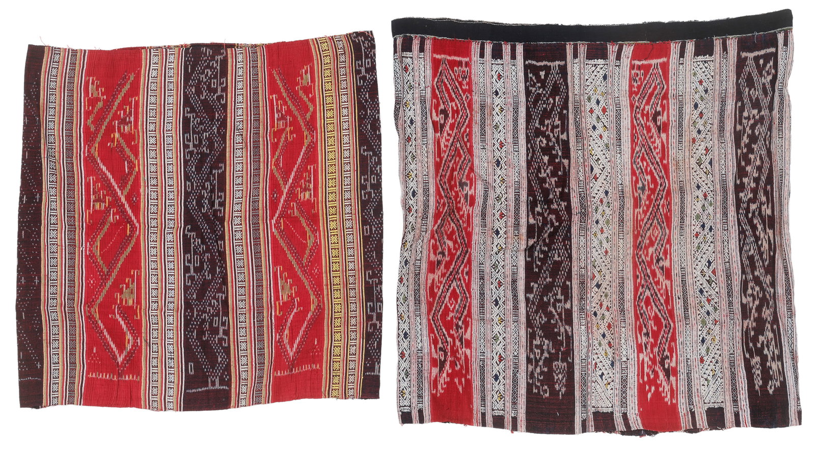 Two Pha Sin Spirit Skirt Cloths, Tai Daeng or Tai Neua People, Laos, Late 19th/Early 20th C. (1 of 3)