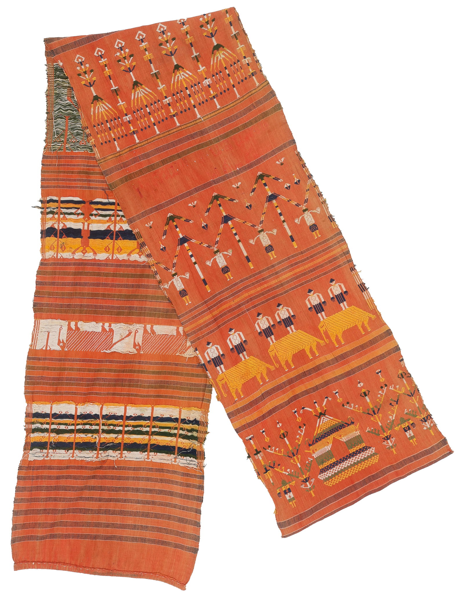 Thai Temple Banner, Early 20th C., 1'7'' x 9'4'' (1 of 3)