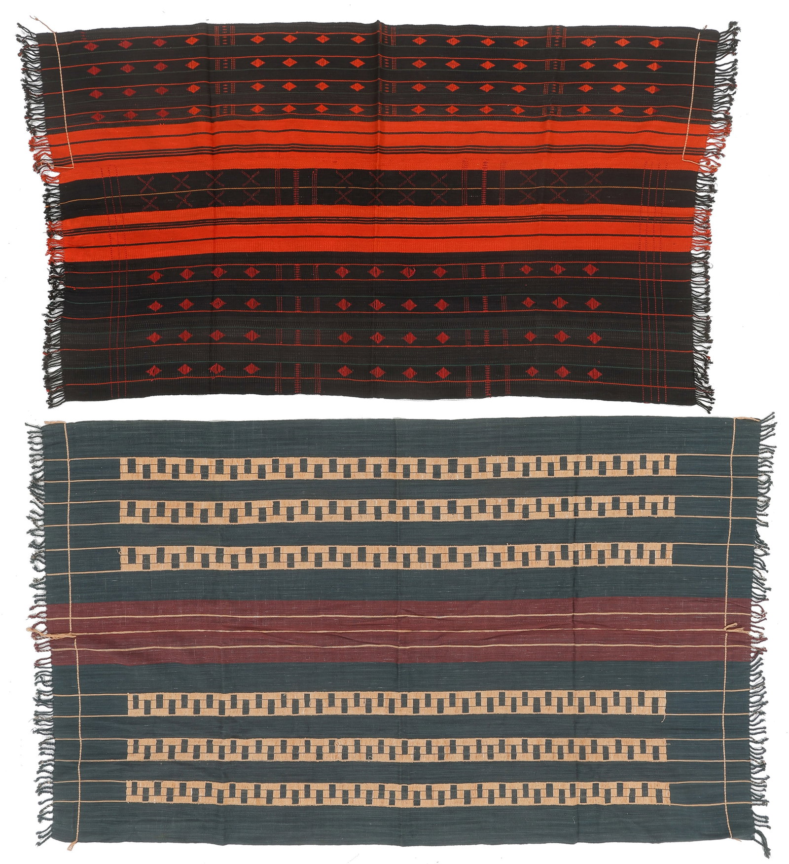 Two Naga Cotton Body Cloths, NE India (1 of 3)