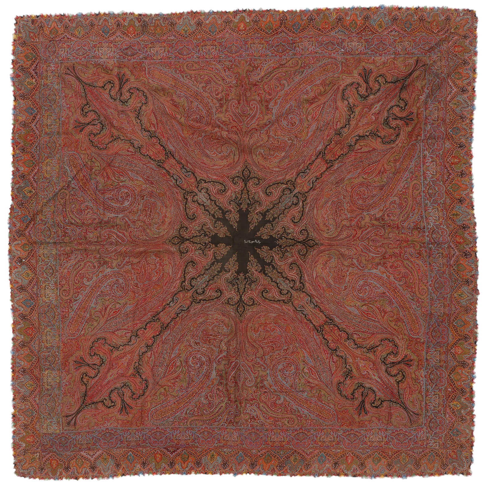 Kashmir Paisley Wool Shawl, India, 19th C. (1 of 4)