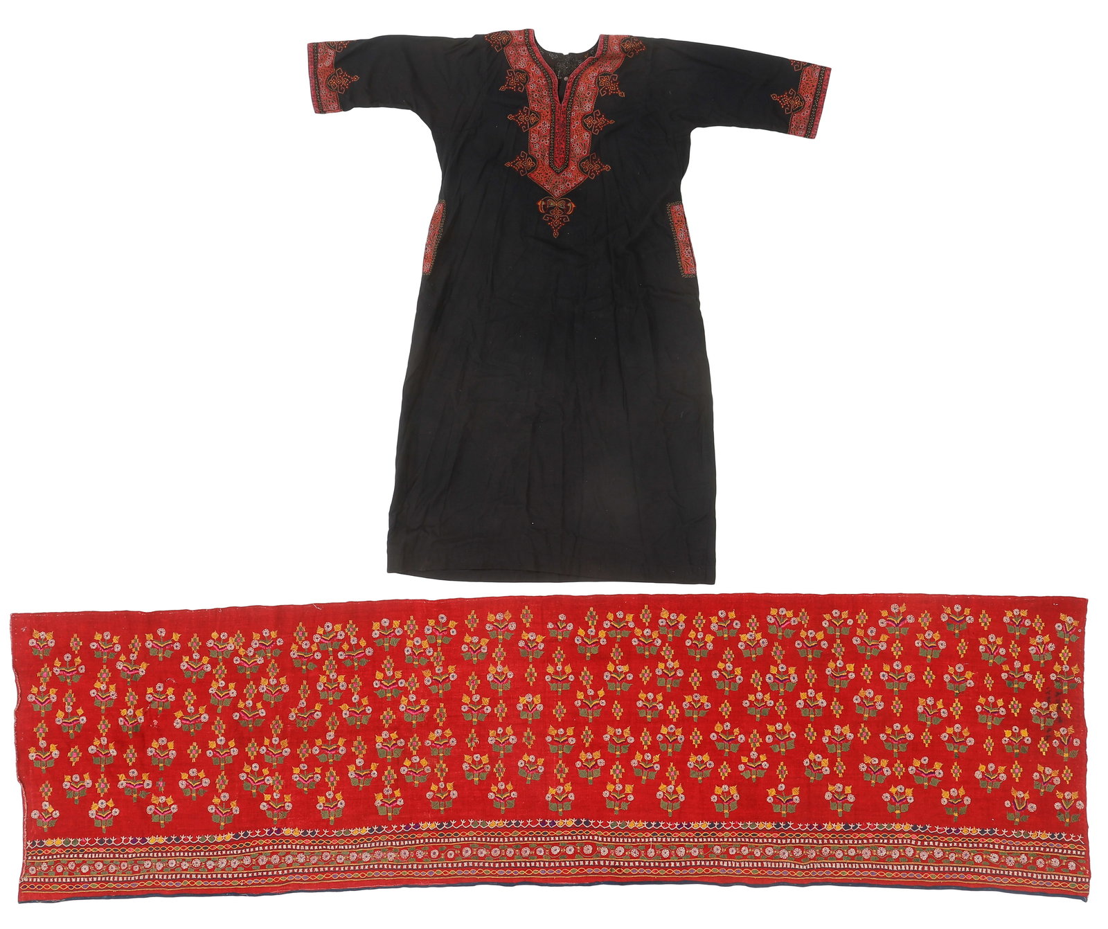 Kashmir Pheran Embroidered Dress and Wool Shawl, India (1 of 3)