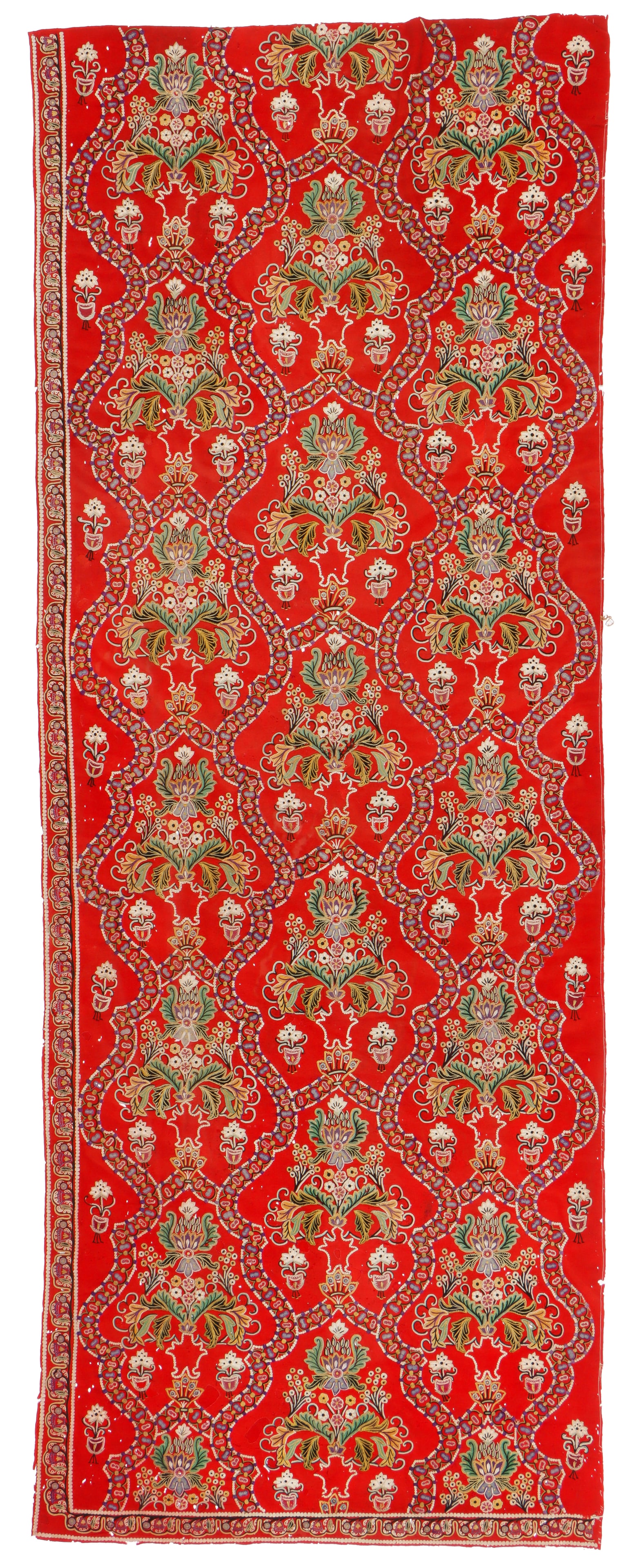 Fine 19th C. Persian Resht Embroidered Textile Fragment (1 of 5)