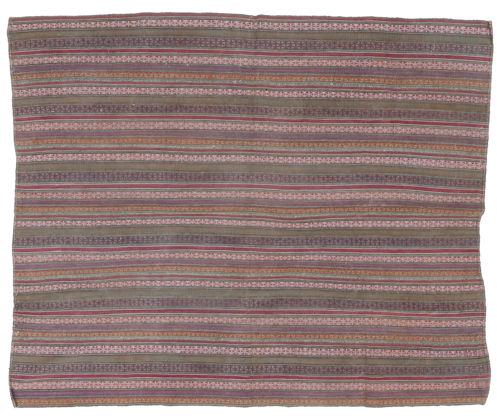 Shahsevan Silk Jajim, Persia, circa 1900, 4'2'' x 5'1'' (1 of 3)
