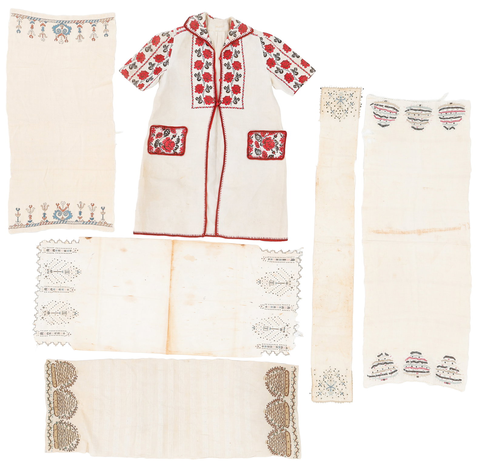 Central European Embroidered Jacket with Turkish Metal Embroidered Ritual Towels (1 of 3)