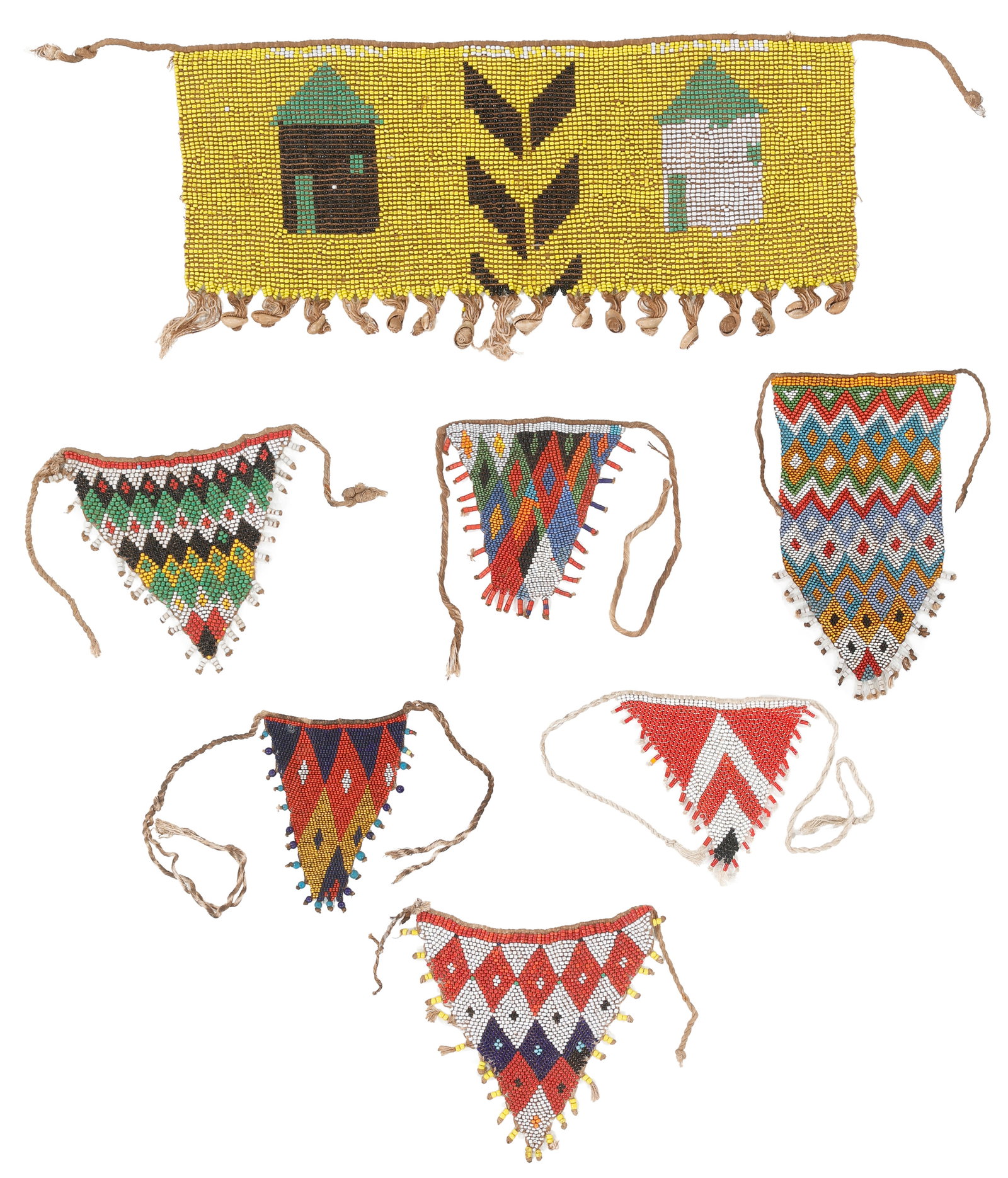 Seven Kirdi Beaded Cache Sexe Aprons, Cameroon (1 of 2)