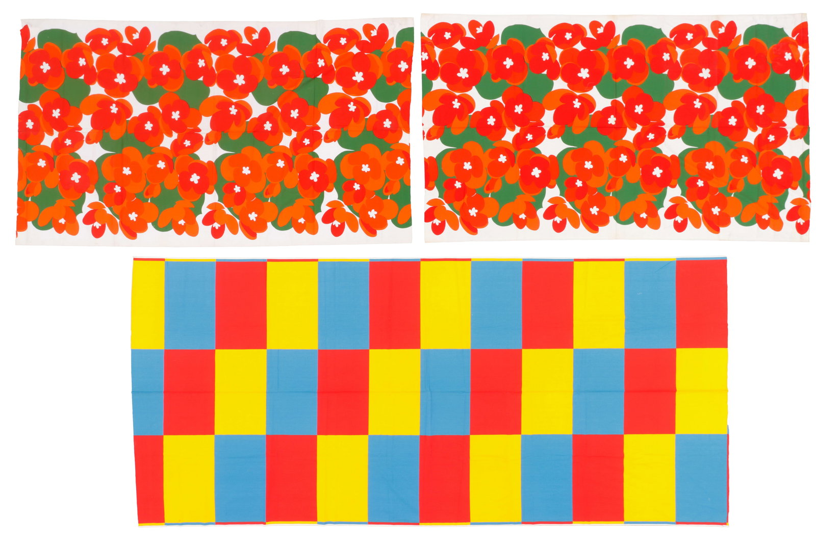 Marjatta Metsovaara "Sinivuokko" for Tampella Decorator Fabric Panels, Mid 20th C. (1 of 3)
