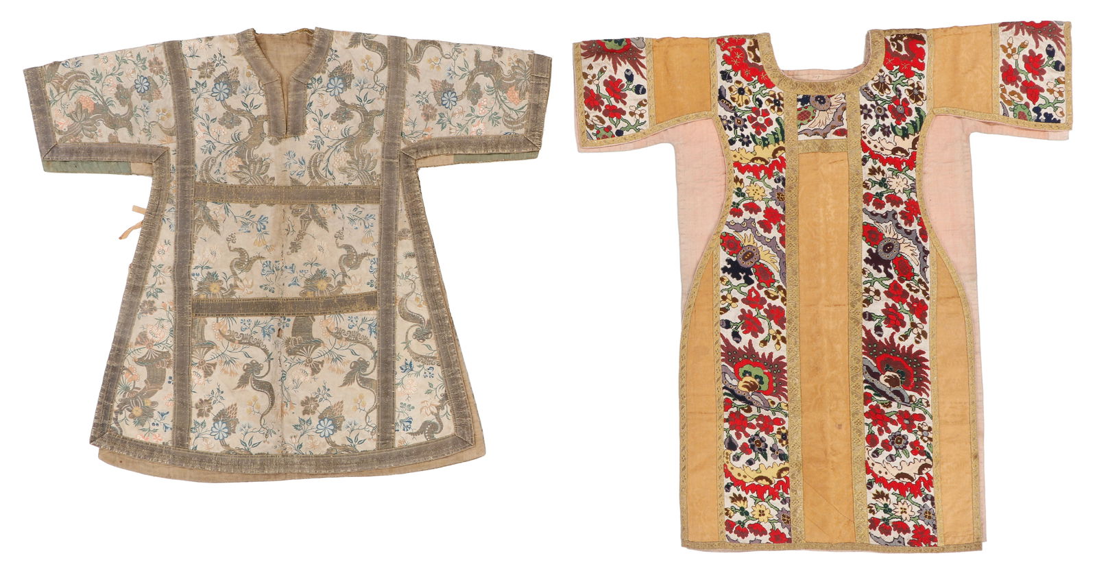 2 Continental European Silk Damask and Brocade Dalmatic Robes, 17th/18th Century (1 of 5)