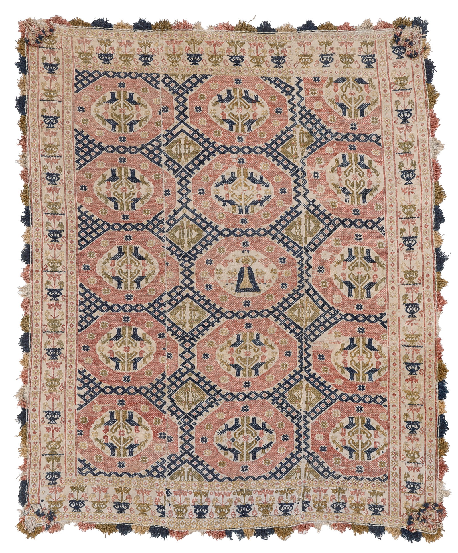Sardinian Wool Embroidered Bedspread, circa 1800 (1 of 4)