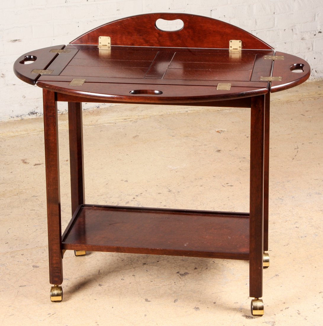 Contemporary Butler's Tray Tea Cart: Contemporary Butler's Tray Tea Cart. Size: 33" x 27.5" x 17".