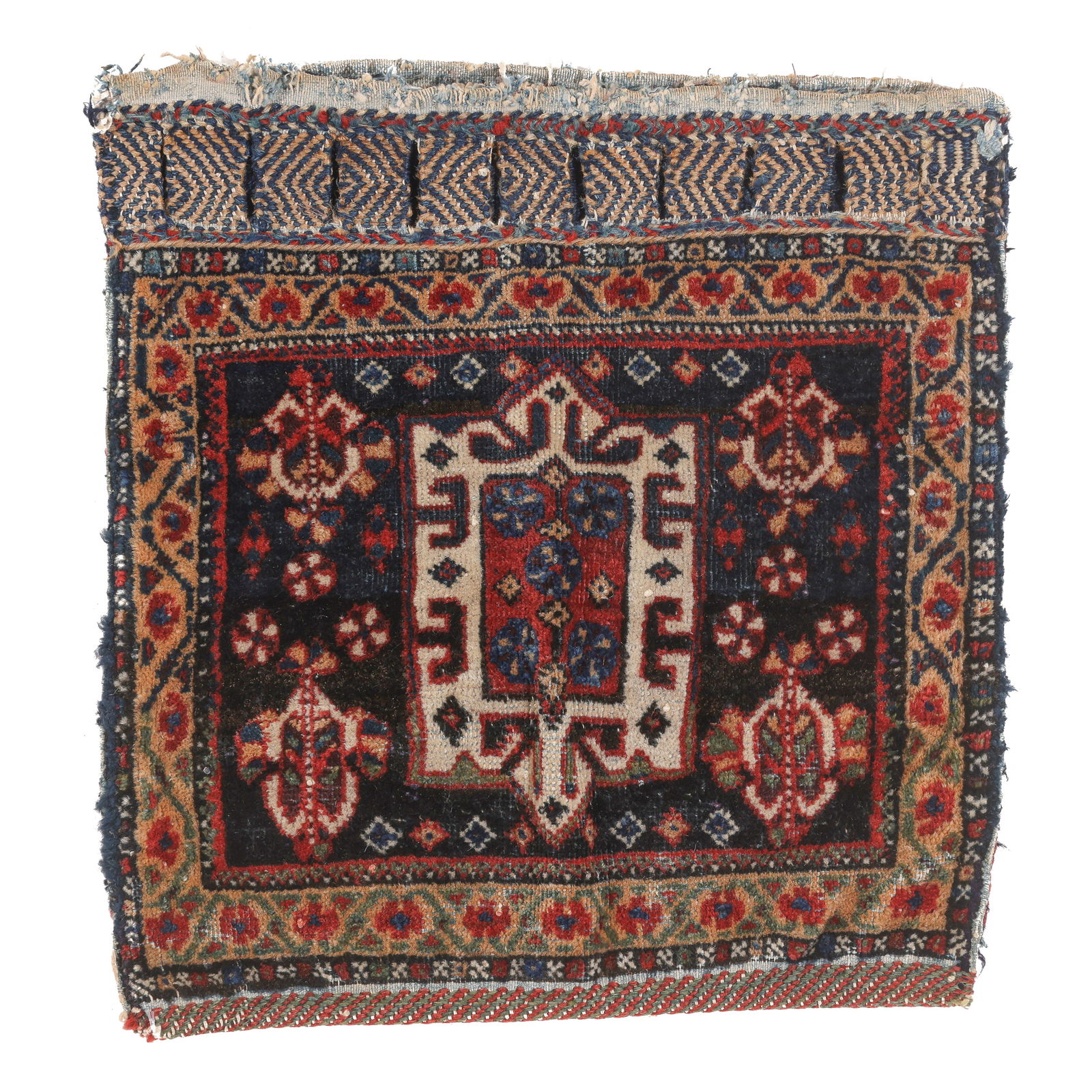 Basseri Khamseh Saddlebag, Persia, Late 19th C., 1'4'' x 1'4'' (1 of 2)