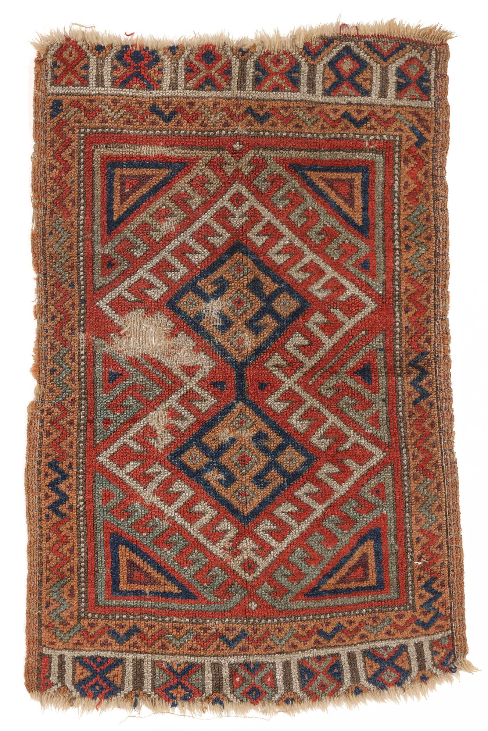 Konya Yastik, Central Anatolia, 19th C., 1'9'' x 2'9'': Konya Yastik, Central Anatolia, 19th C., 1'9'' x 2'9'' (53 x 84 cm). Weight: 2 lbs. Material: wool pile, wool warp, wool weft.