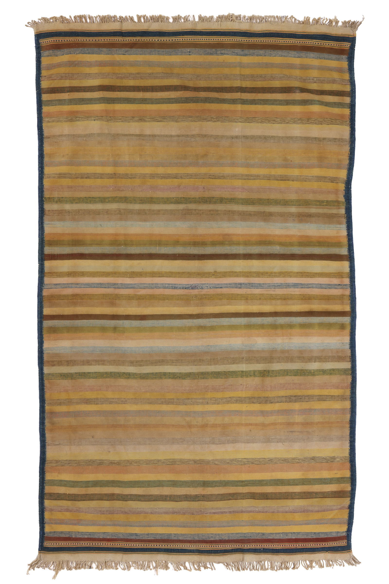 Striped Cotton Dhurrie, India, Ca. 1920, 3'10'' x 6'9'' (1 of 5)