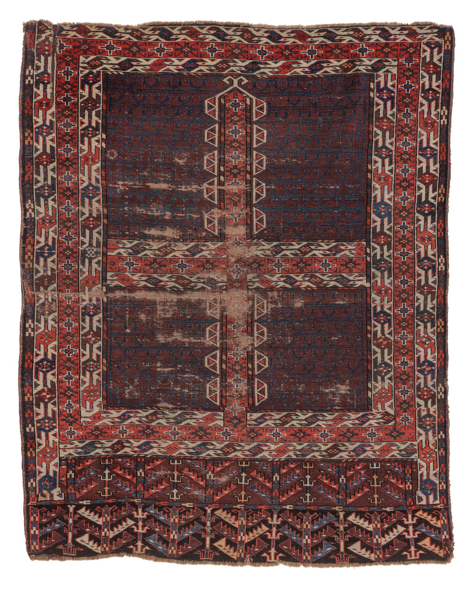 Chodor Engsi or Door Rug, Central Asia, 19th C., 4'0" x 4'11'' (1 of 5)
