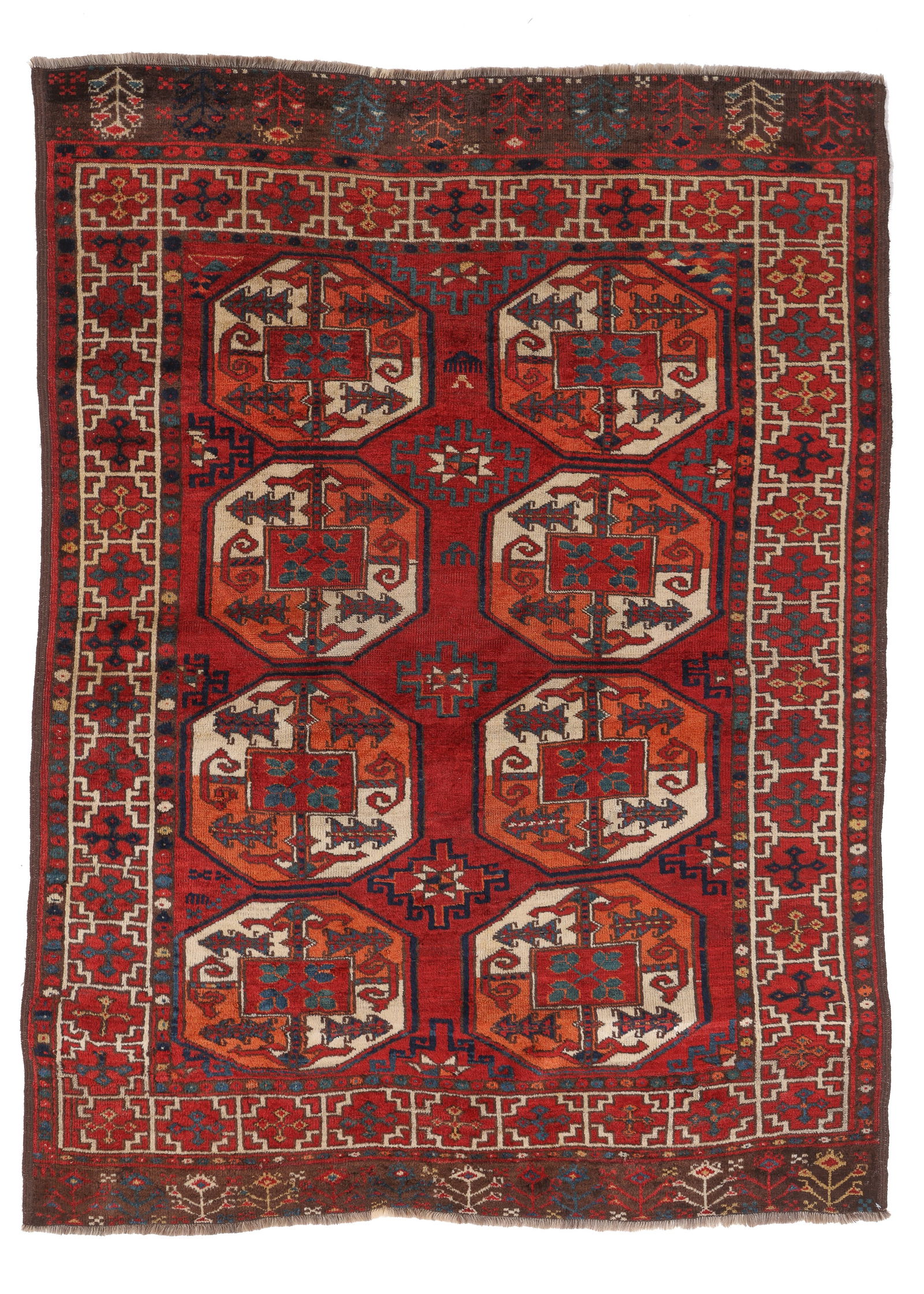 Ersari Turkmen Rug, Central Asia, 19th C., 4'2'' x 5'6'' (1 of 6)