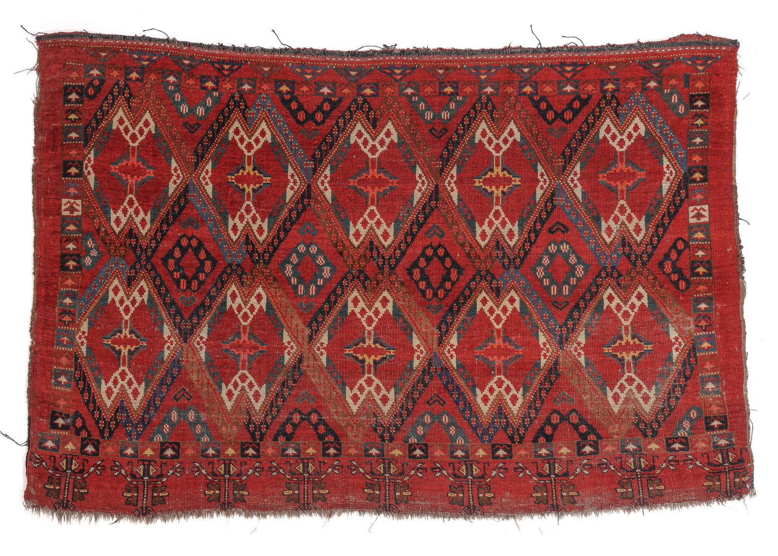 Ersari Chuval Rug, Central Asia, 19th C., 5'3'' x 3'6'': Ersari Chuval Rug, Central Asia, 19th C., 5'3'' x 3'6'' (160 x 107 cm). Weight: 7 lbs. Material: wool pile, wool warp, wool weft.