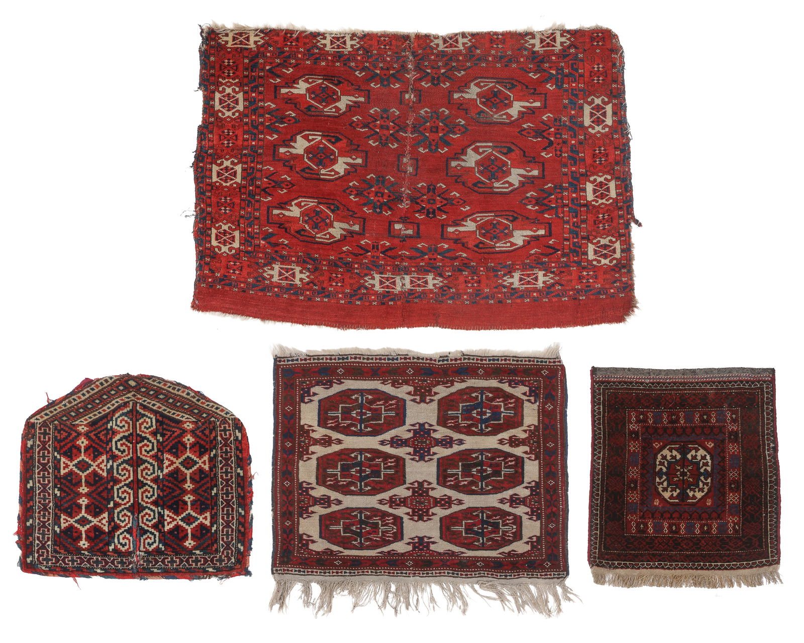 4 Turkmen/Baluch Weavings, Central Asia, 19th/Early 20th C (1 of 6)