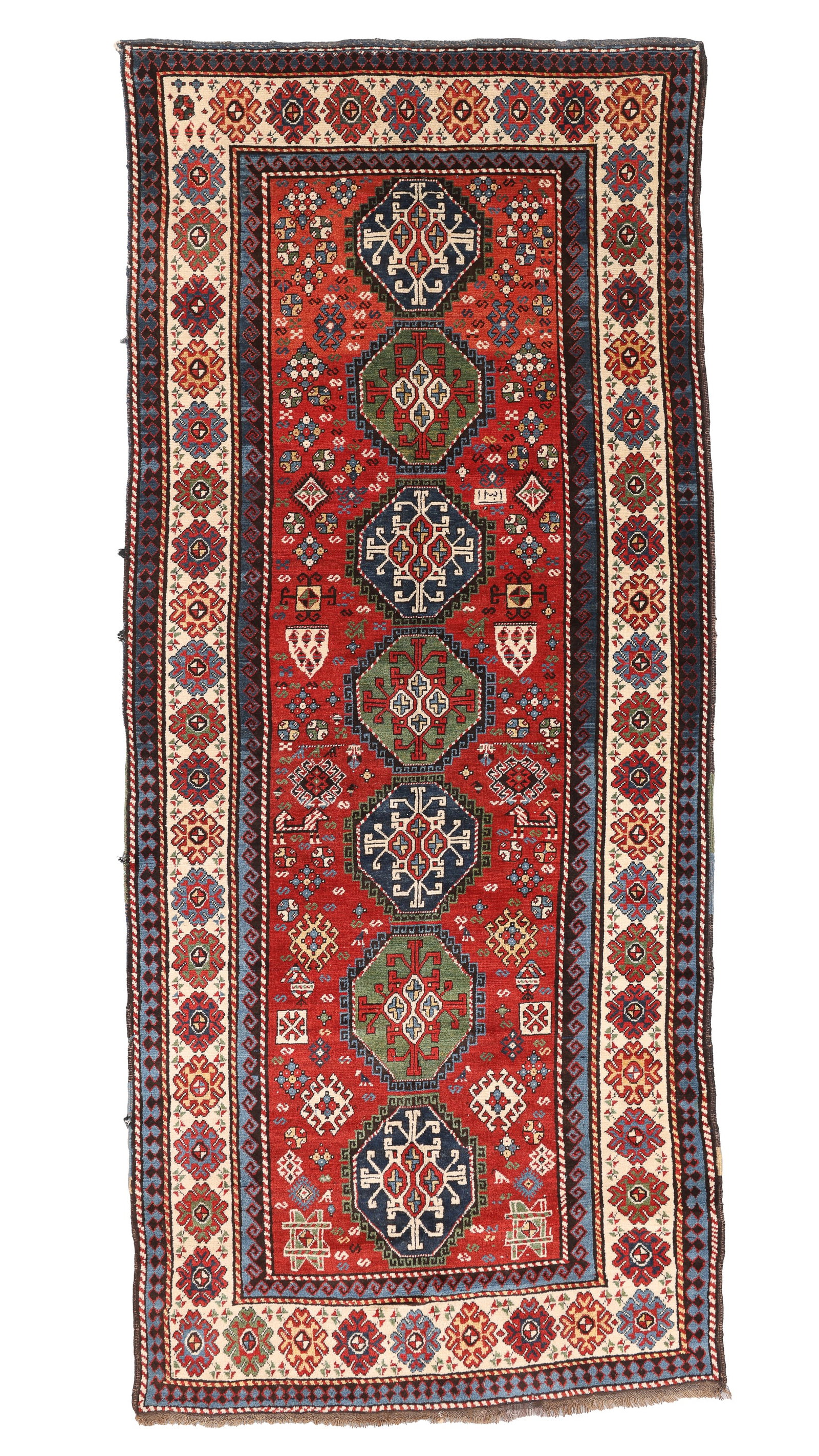 Fine Kazak Main Rug, Caucasus, Ca. 1875, 4'6'' x 10'10'' (1 of 6)