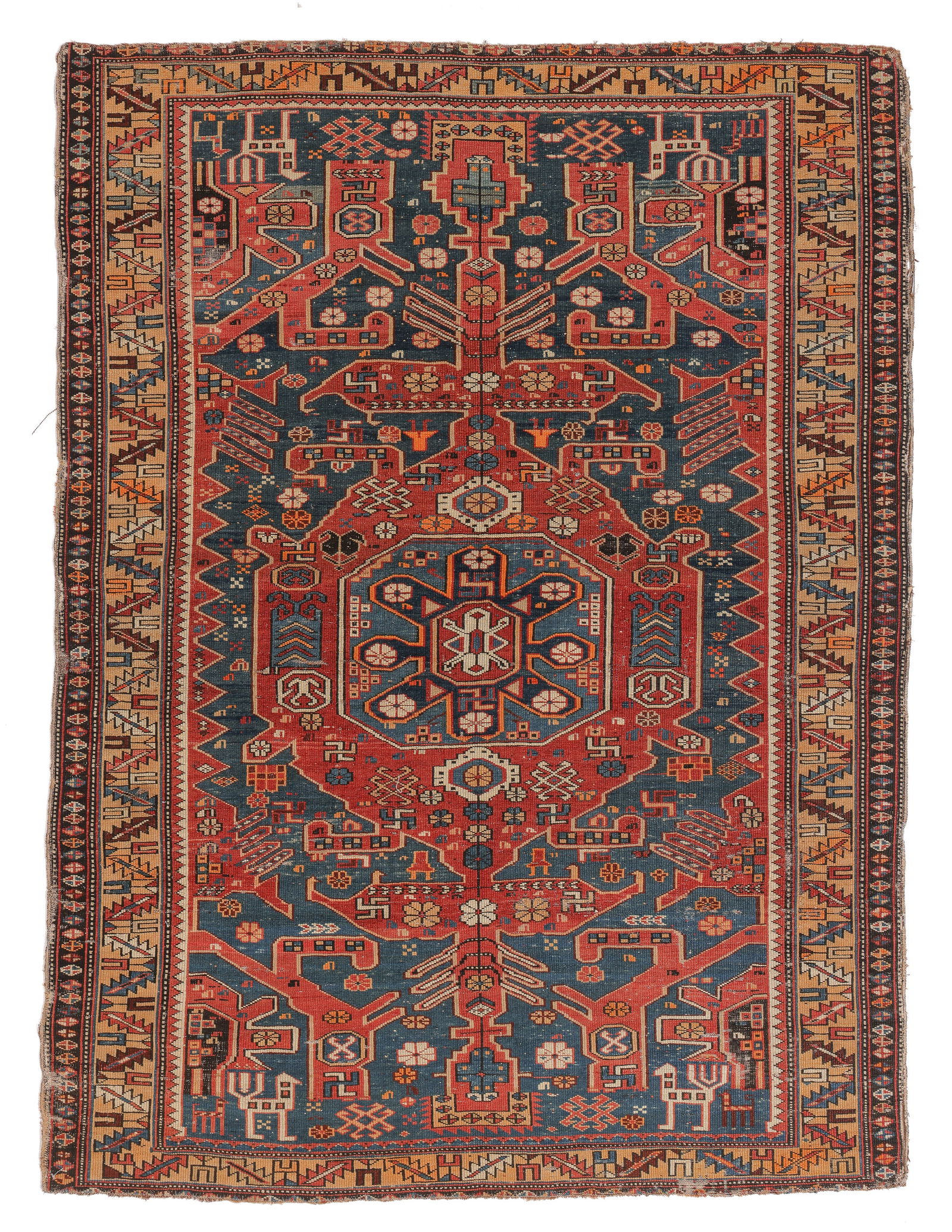Shirvan Rug, Caucasus, Late 19th C., 4'0'' x 5'5'' (1 of 8)