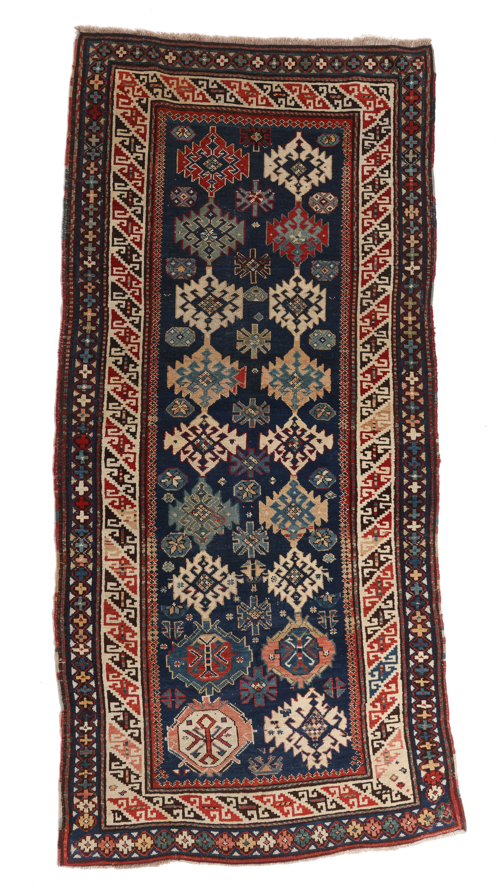 Blue Kazak Rug, Caucasus, Ca. 1880, 4'0'' x 8'4'' (1 of 6)