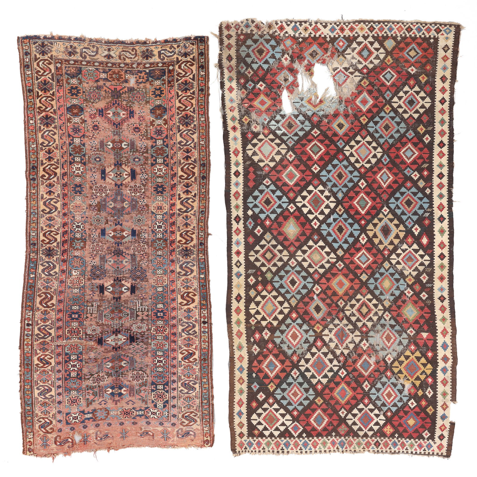 Kurd Rug and Kilim, Transcaucasus, 19th C., 4'8'' x 8'11" (1 of 7)