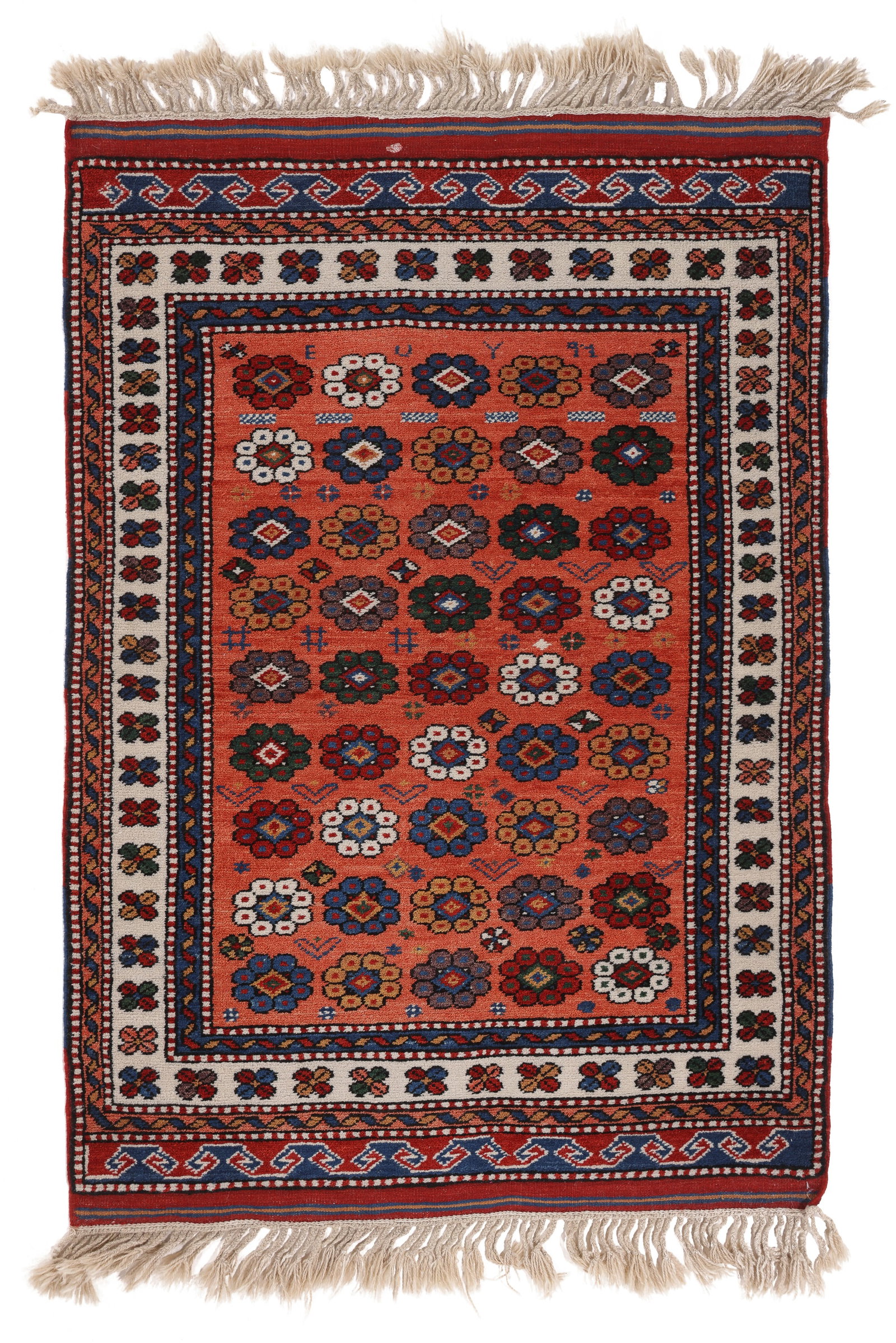 DOBAG Natural Dye Rug, West Anatolia, Initialed E U Y, Dated '91, 3'5'' x 4'11'' (1 of 6)