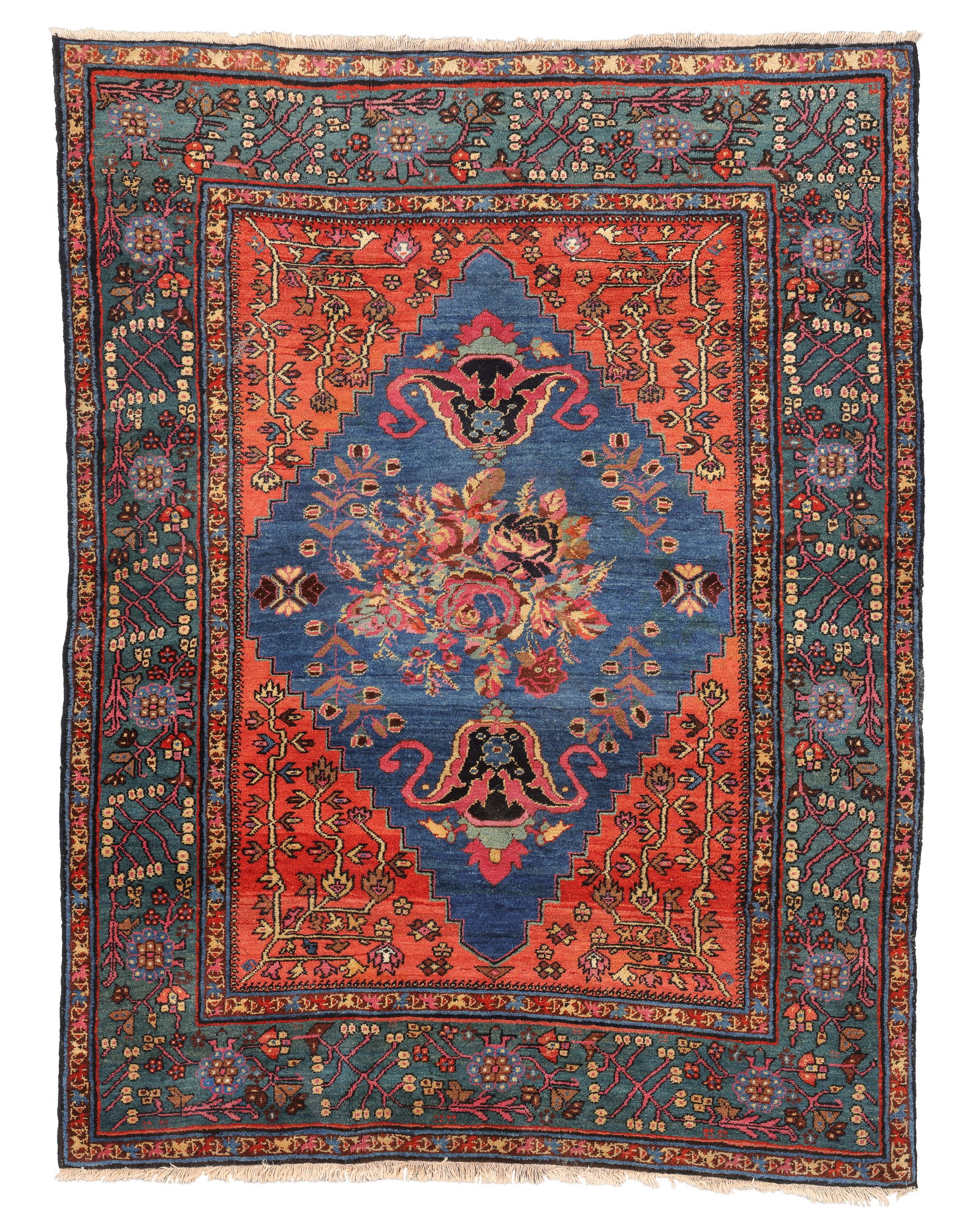 Unusual Heriz Area Rug, Northwest Persia, Early 20th C., 4'7'' x 5'10'' (1 of 6)