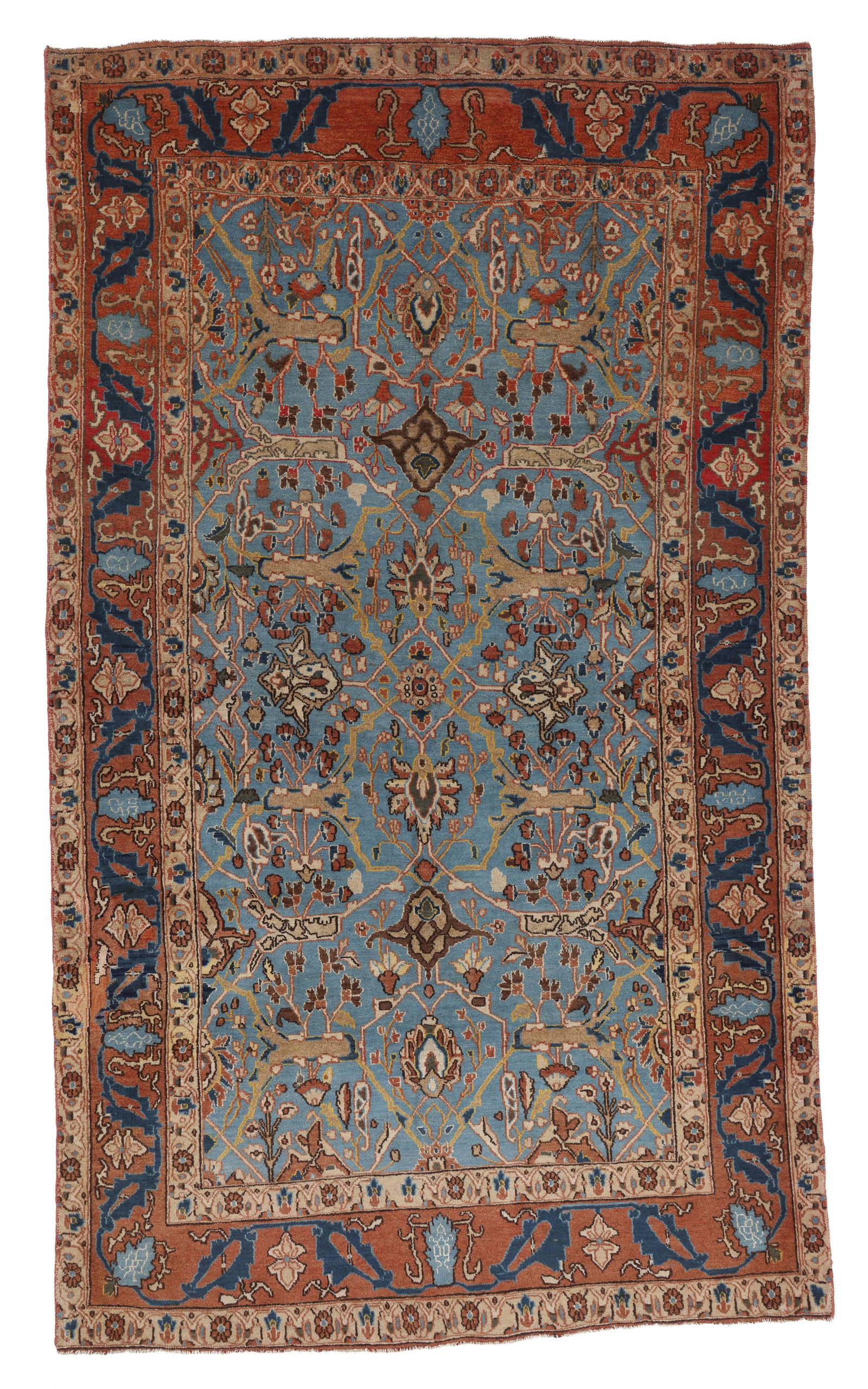 Fine Light Blue Tabriz Rug, Persia, Early 20th C., 4'2'' x 7'1'' (1 of 6)