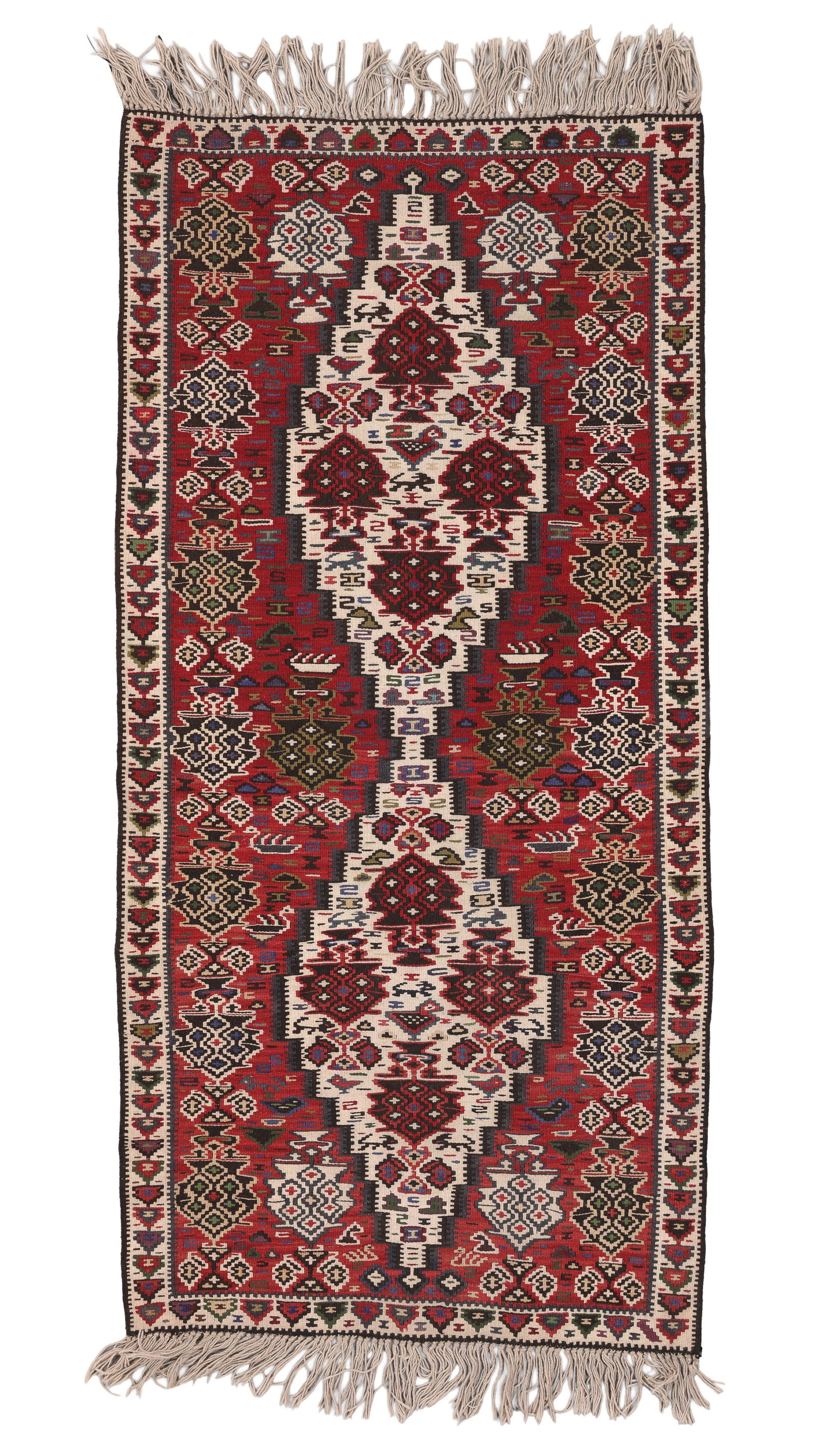 Senneh Kilim, Persia, Mid 20th C., 3'0'' x 6'6'' (1 of 4)