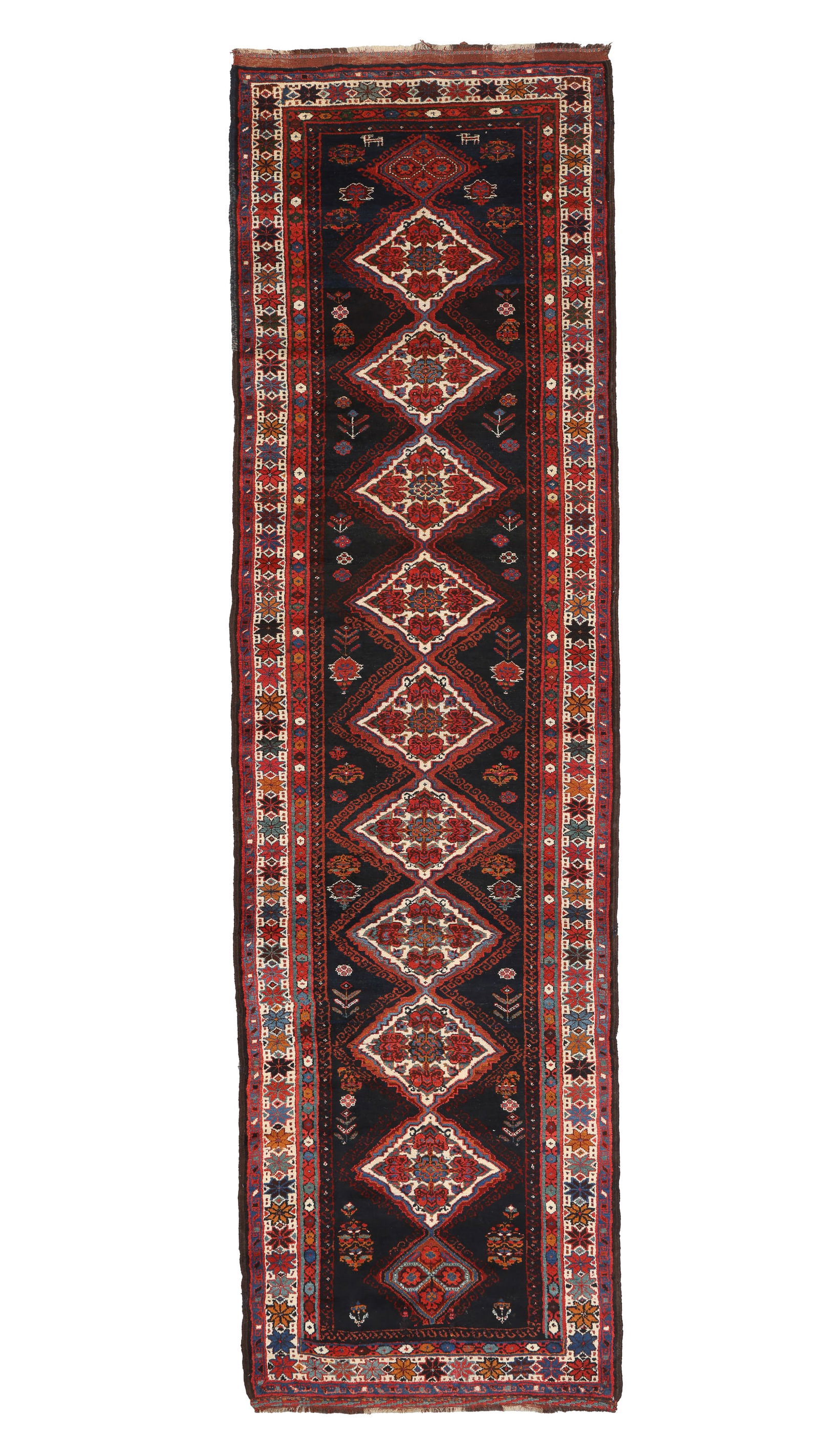 West Persian Kurd Rug, Early 20th C., 3'2'' x 11'3'' (1 of 6)