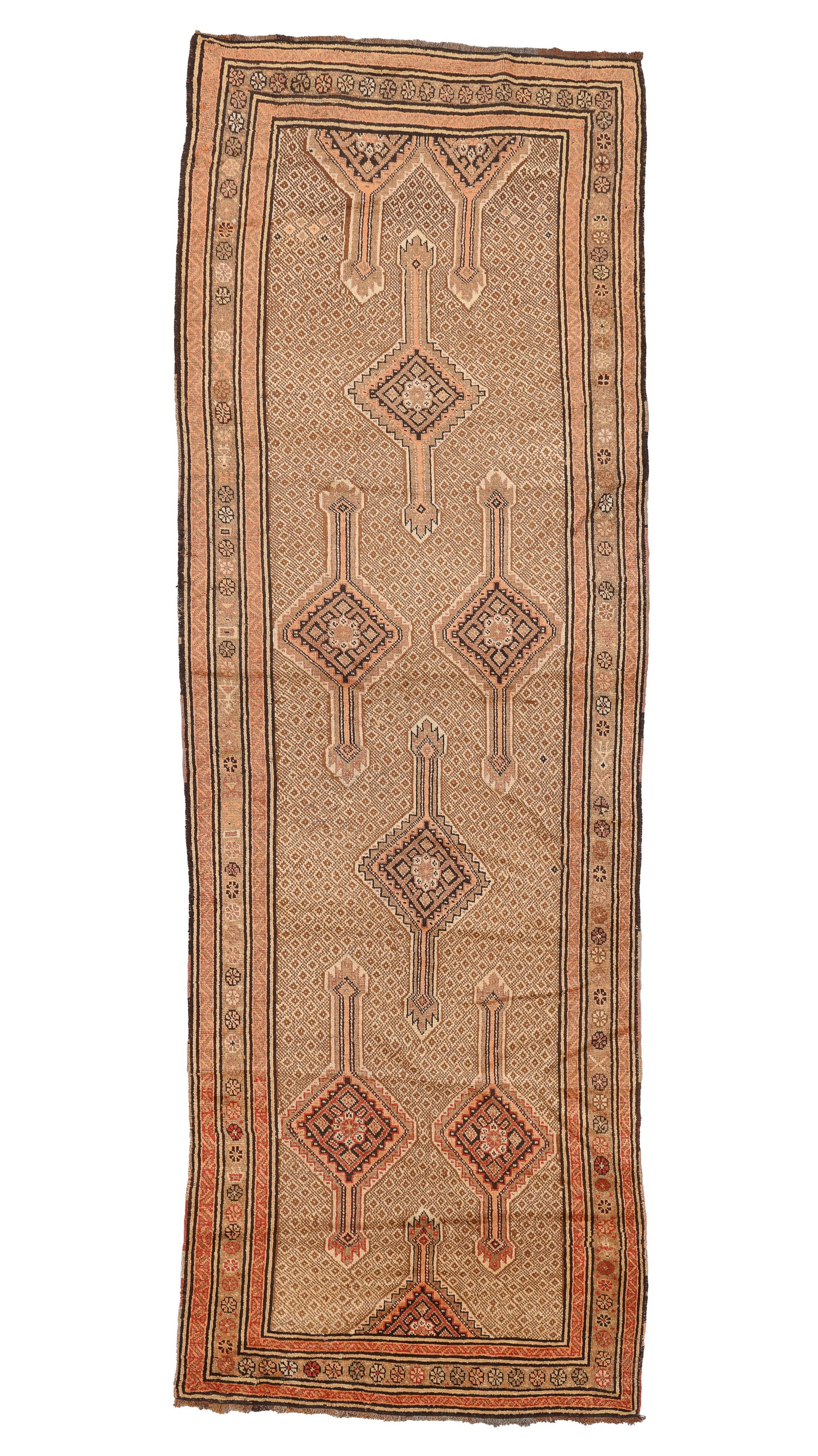 Camel Field Sarab Rug, Persia, Early 20th C., 4'3'' x 12'3'': Camel Field Sarab Rug, Persia, Early 20th C., 4'3'' x 12'3'' (130 x 373 cm). Weight: 21 lbs. Material: wool pile, wool warp, wool weft.