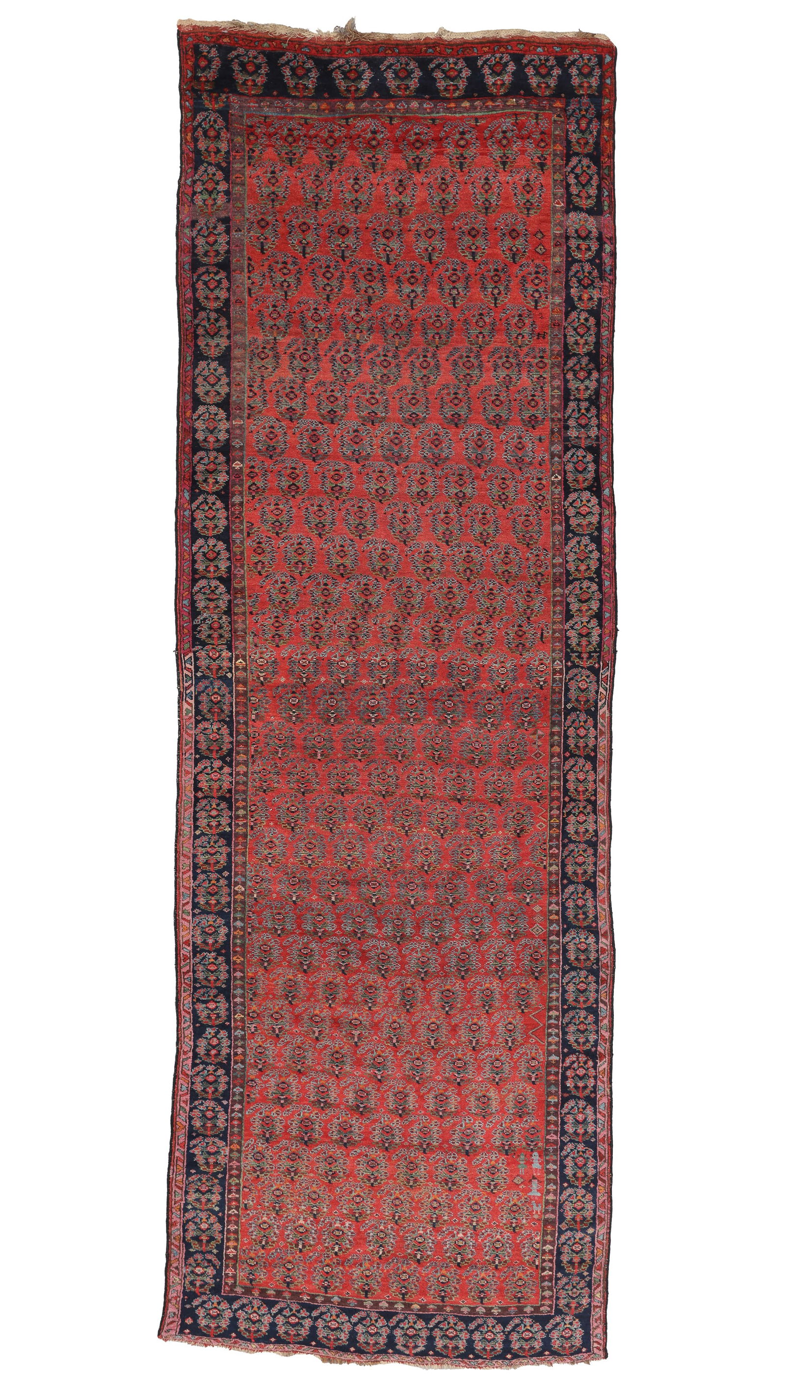 Kurd Boteh Rug, Persia, Late 19th C., 4'5'' x 14'6'' (1 of 7)