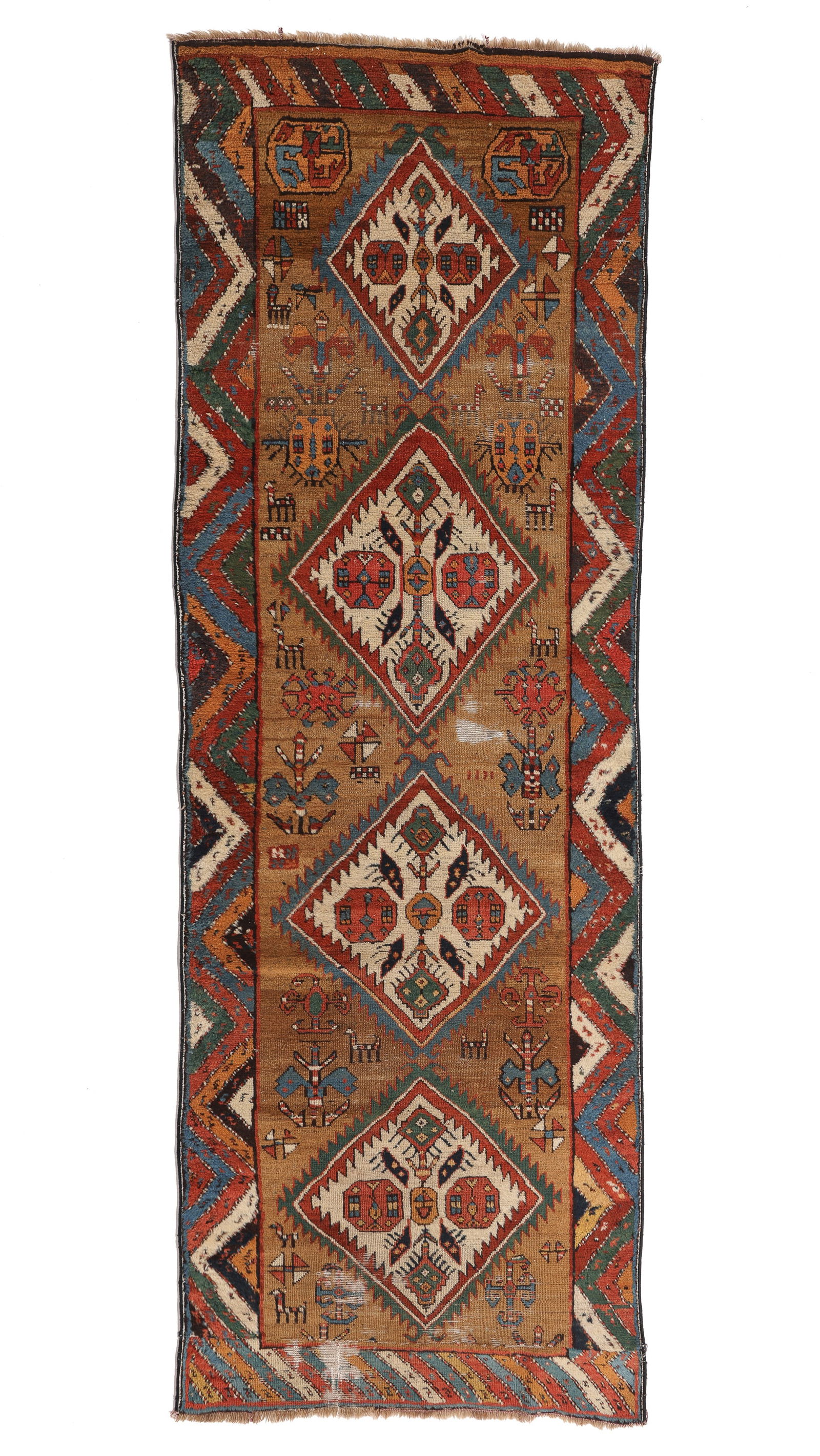NW Persian Camel Field Rug, Ca. 1890, 2'10'' x 8'5'' (1 of 7)