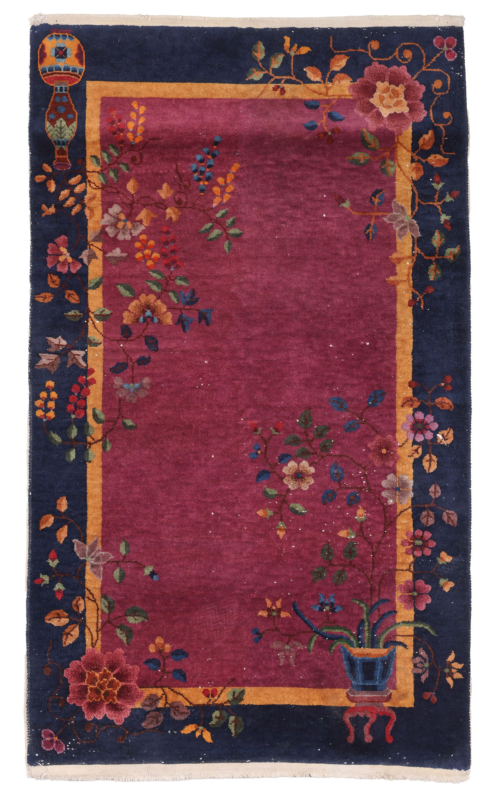 Chinese Art Deco Rug, Ca. 1930's/40's, 4'0'' x 6'9'' (1 of 6)