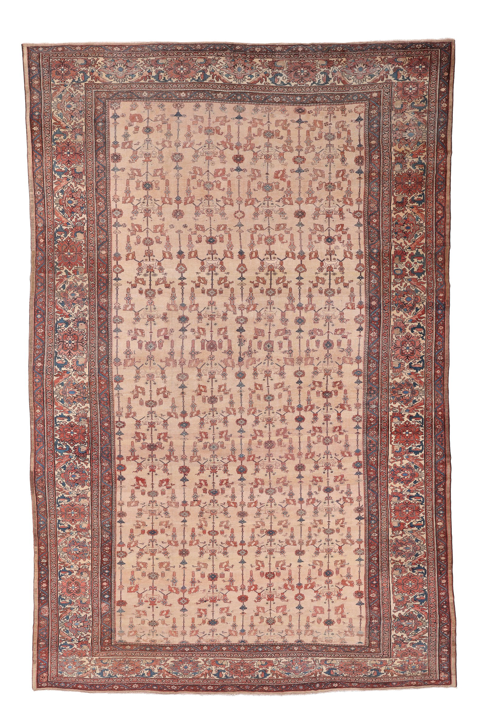 Palace-Size Mahal Rug, Persia, Ca. 1900, 13'1'' x 20'0'': Palace-Size Mahal Rug, Persia, Ca. 1900, 13'1'' x 20'0'' (399 x 610 cm). Weight: 102 lbs. Material: wool pile, cotton warp, cotton weft.