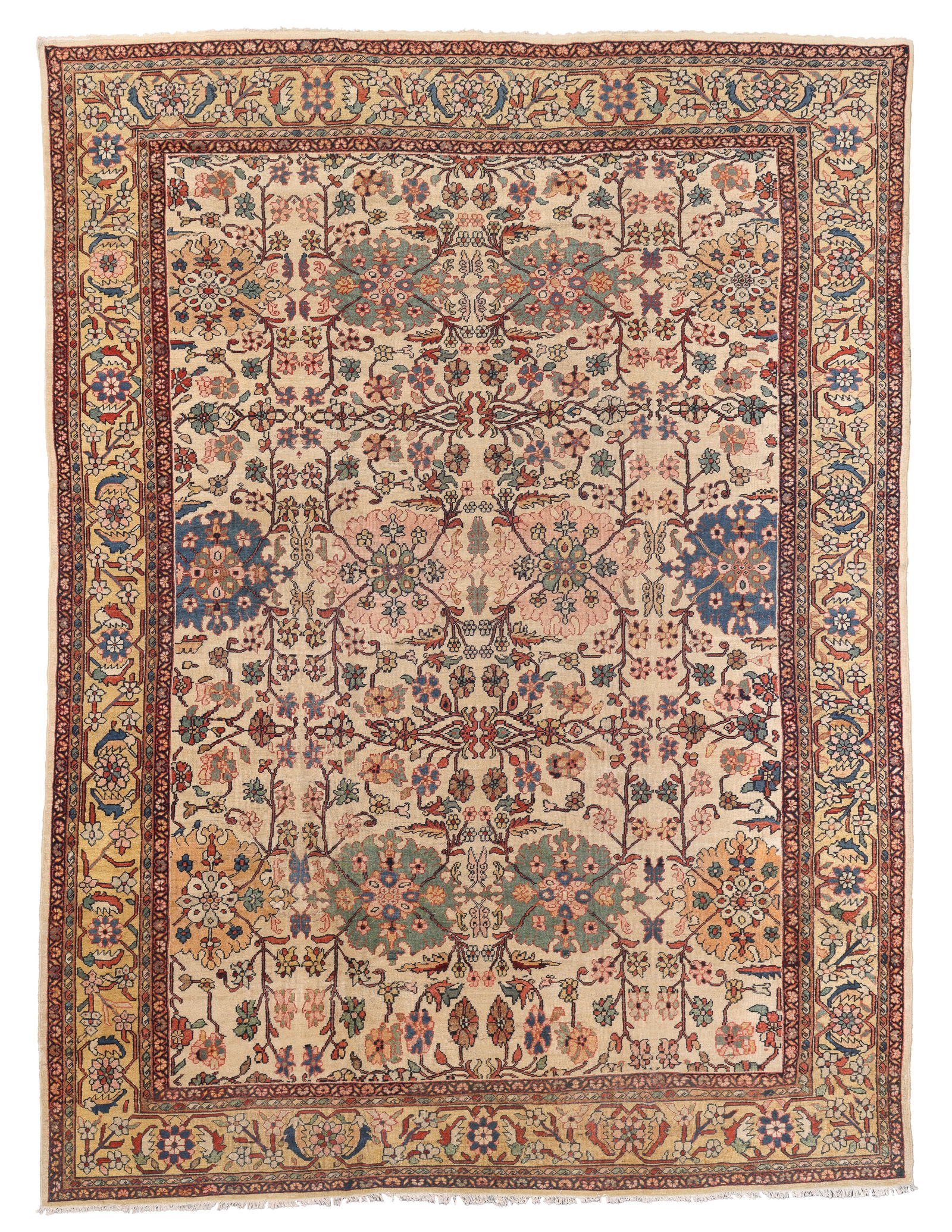Ivory Field Sultanabad Rug, Persia, Ca. 1900, 10'4'' x 13'6'' (1 of 7)