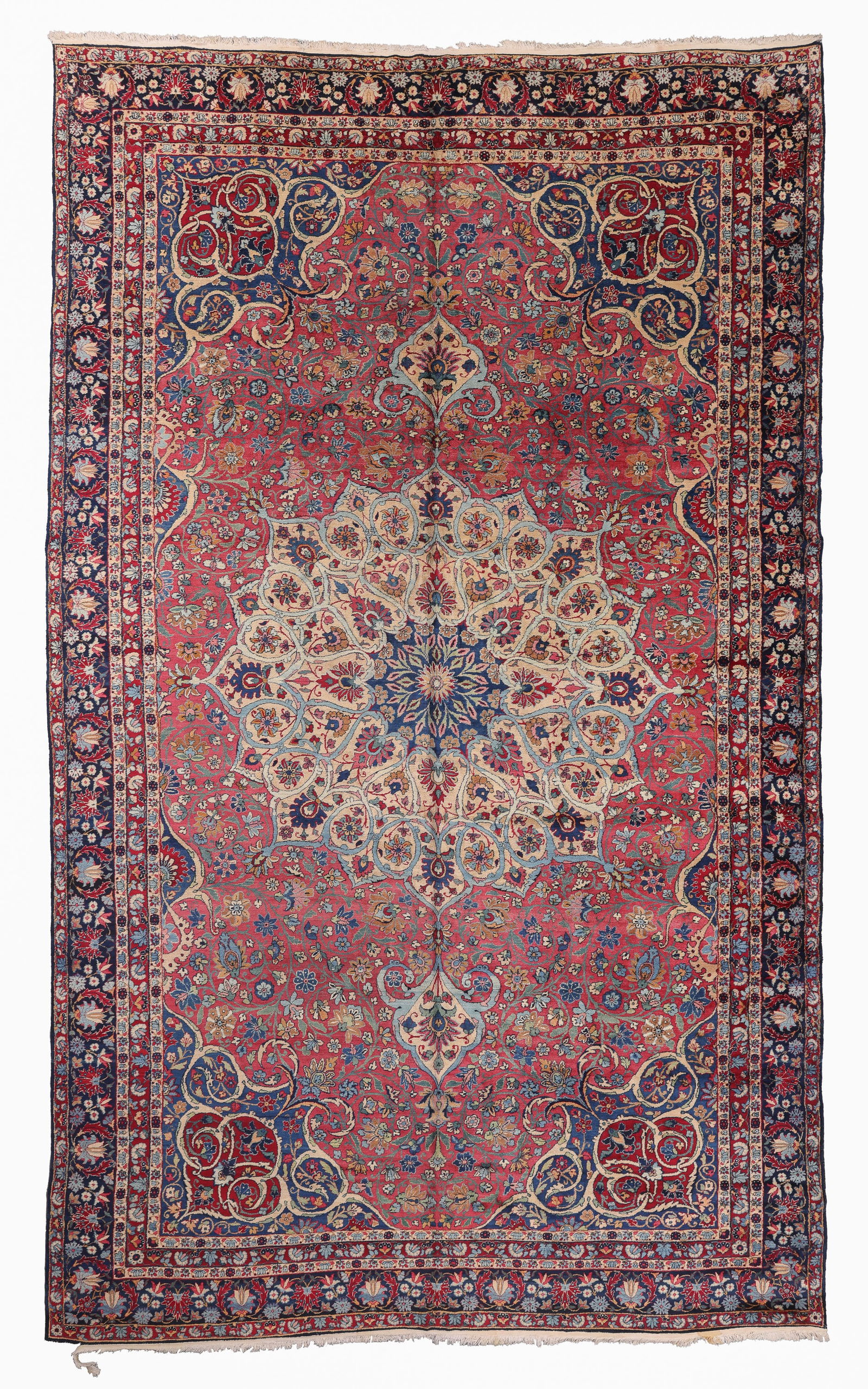 Mansion-Size Yazd Rug, Persia, Ca. 1910, 11'0'' x 18'2'': Mansion-Size Yazd Rug, Persia, Ca. 1910, 11'0'' x 18'2'' (335 x 554 cm). Weight: 100 lbs. Material: wool pile, cotton warp, cotton weft.