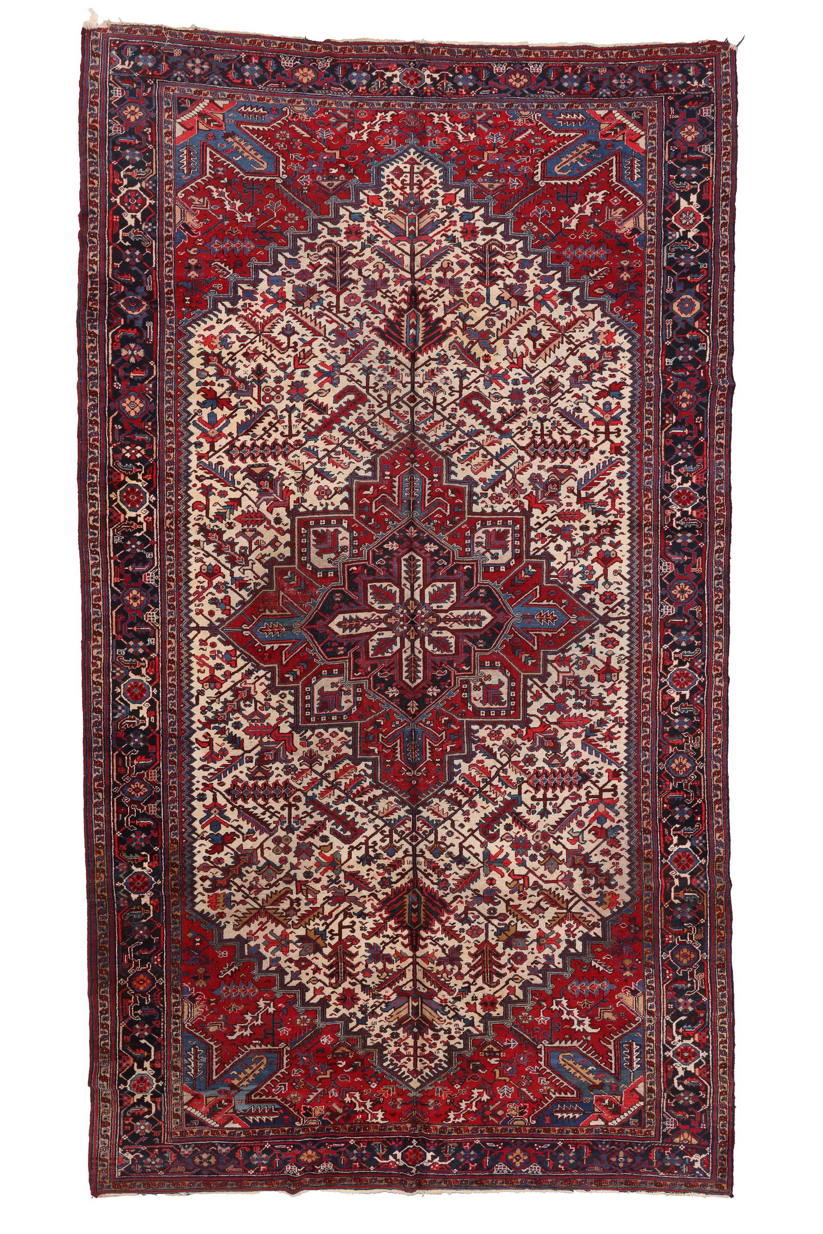 Mansion-Size Heriz Rug, Persia, Ca. 1940, 11'0'' x 19'6'': Mansion-Size Heriz Rug, Persia, Ca. 1940, 11'0'' x 19'6'' (335 x 594 cm). Weight: 155 lbs. Material: wool pile, cotton warp, cotton weft.